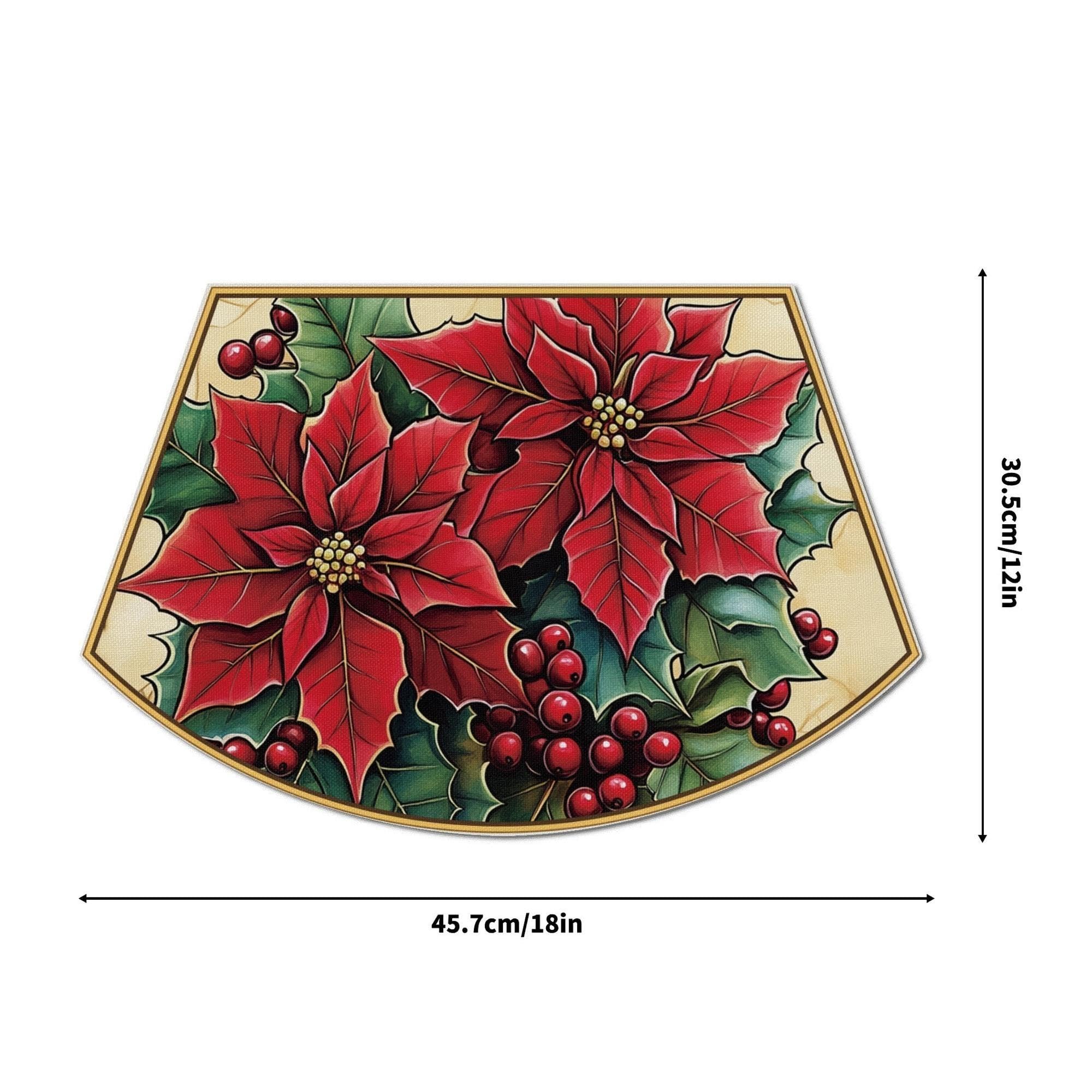 Mantel Individual Gris En Forma De Abanico De 7 Piezas