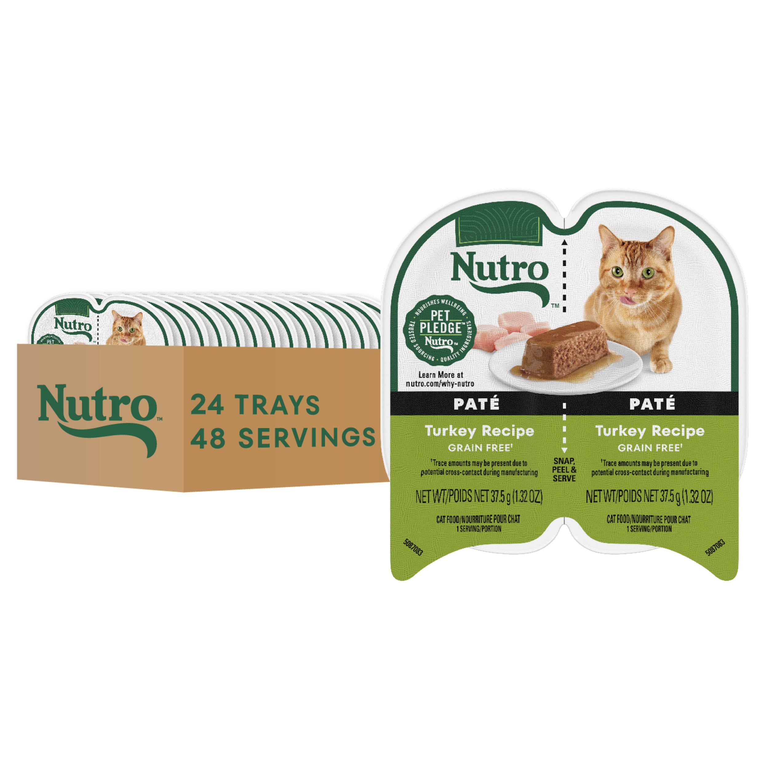 Nutro Perfect Portions Wet Cat Food Pate Turkey Recipe, 2.64 oz. Twin-Pack Trays (24 Count, Pack of 1)