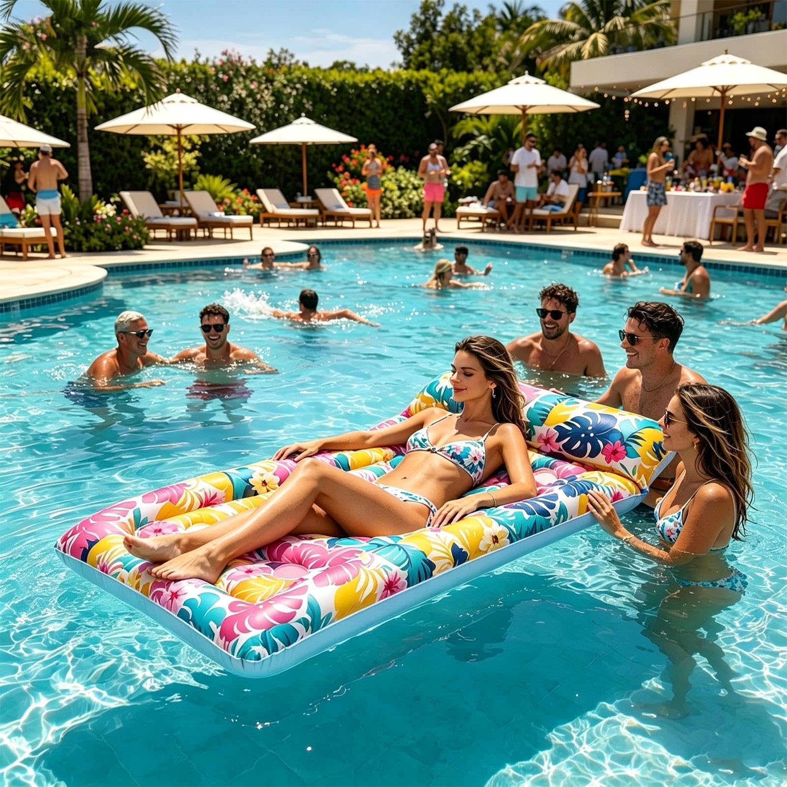 Flotteur De Piscine pour Adultes Gonflable à air Portable Ergonomique