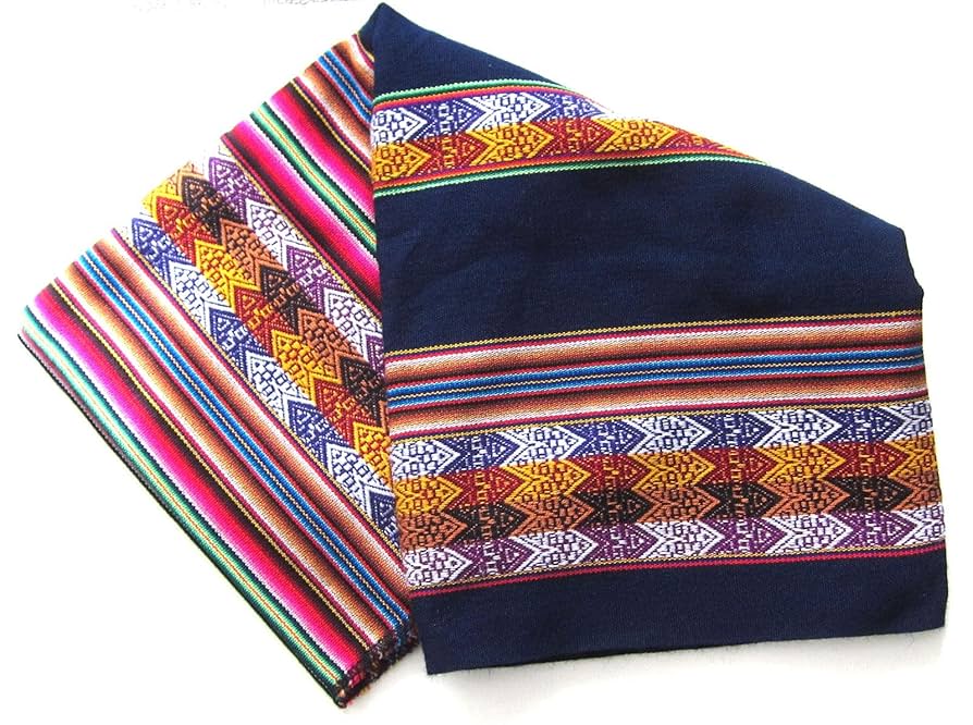 Amazon | 【アワヨ・アワイヨ布のアンデス織物】【ネイビー