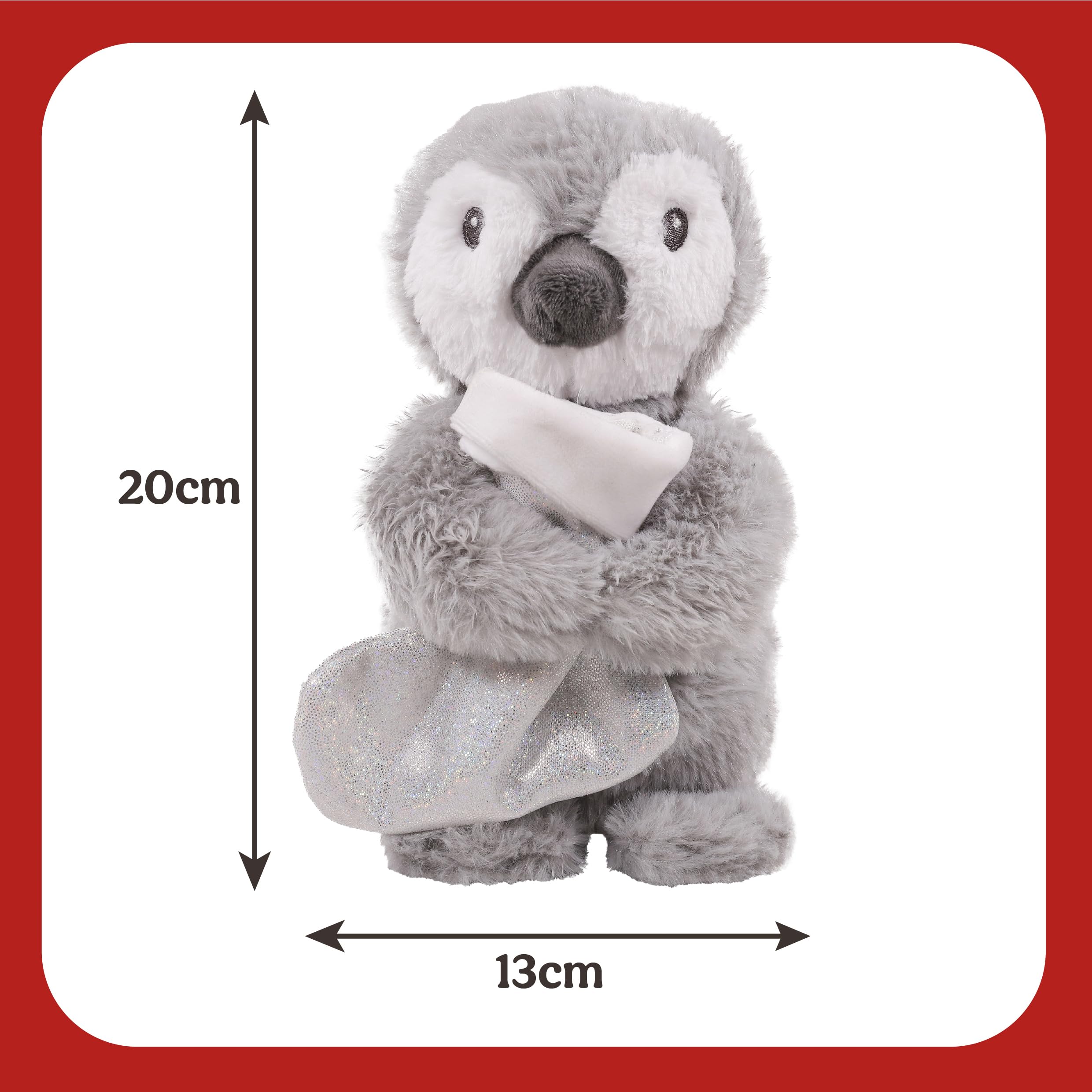 Rosewood Prancer Penguin Dog Toy, Plush Grey Penguin with Sparkly Silver Stocking for Treat Hiding Soft - Image 2