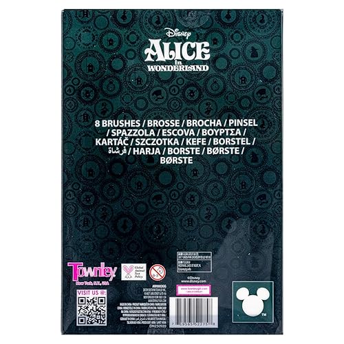 Miniatura 9 de Disney Alicia en el País de las Maravillas Juego de 8 brochas de maquillaje para sombra de ojos, iluminador, rubor, pelo suave, kit de maquillaje