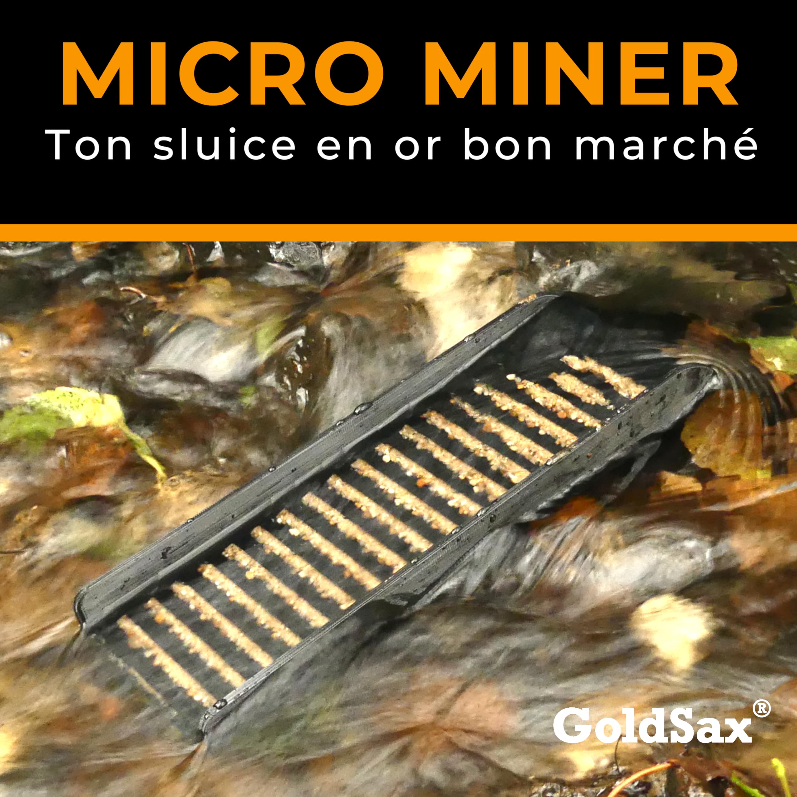 ©GoldSax Micro Miner, Pocketsluice, mini-rampe d'orpaillage, sluice box robuste et léger pour les aventures en déplacement