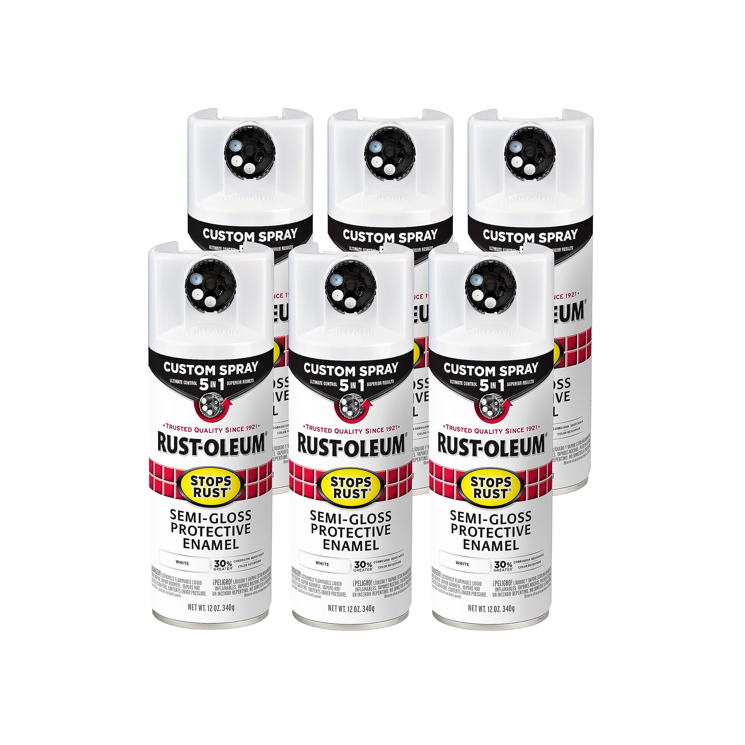 Rust-Oleum Stops Rust Custom 5-in-1 Spray Paint, Semi-Gloss White