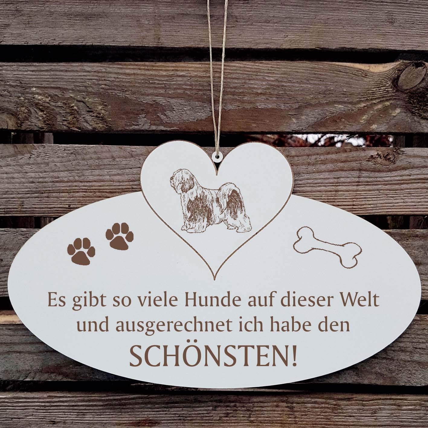 SCHILD DEKOSCHILD MIT Herz « Schönster HUND Der WELT, image size:1417x1417