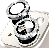 Vista 1 de Decoraciones de cámara trasera para iPhone 15 y 15 Plus 3D Bling Bling Diamond Lens Protector con anillo de agujero de destello anticaídas Decorar