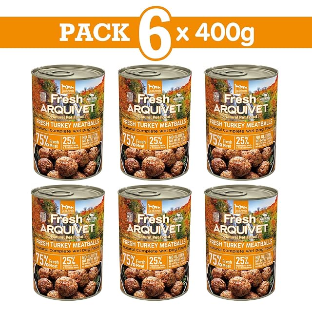 Foto 2 de 6 de ARQUIVET Fresh Turkey Meatballs - Latas de albóndigas con Pavo, brócoli y Calabaza - Pack 6 Unidades x 400g
