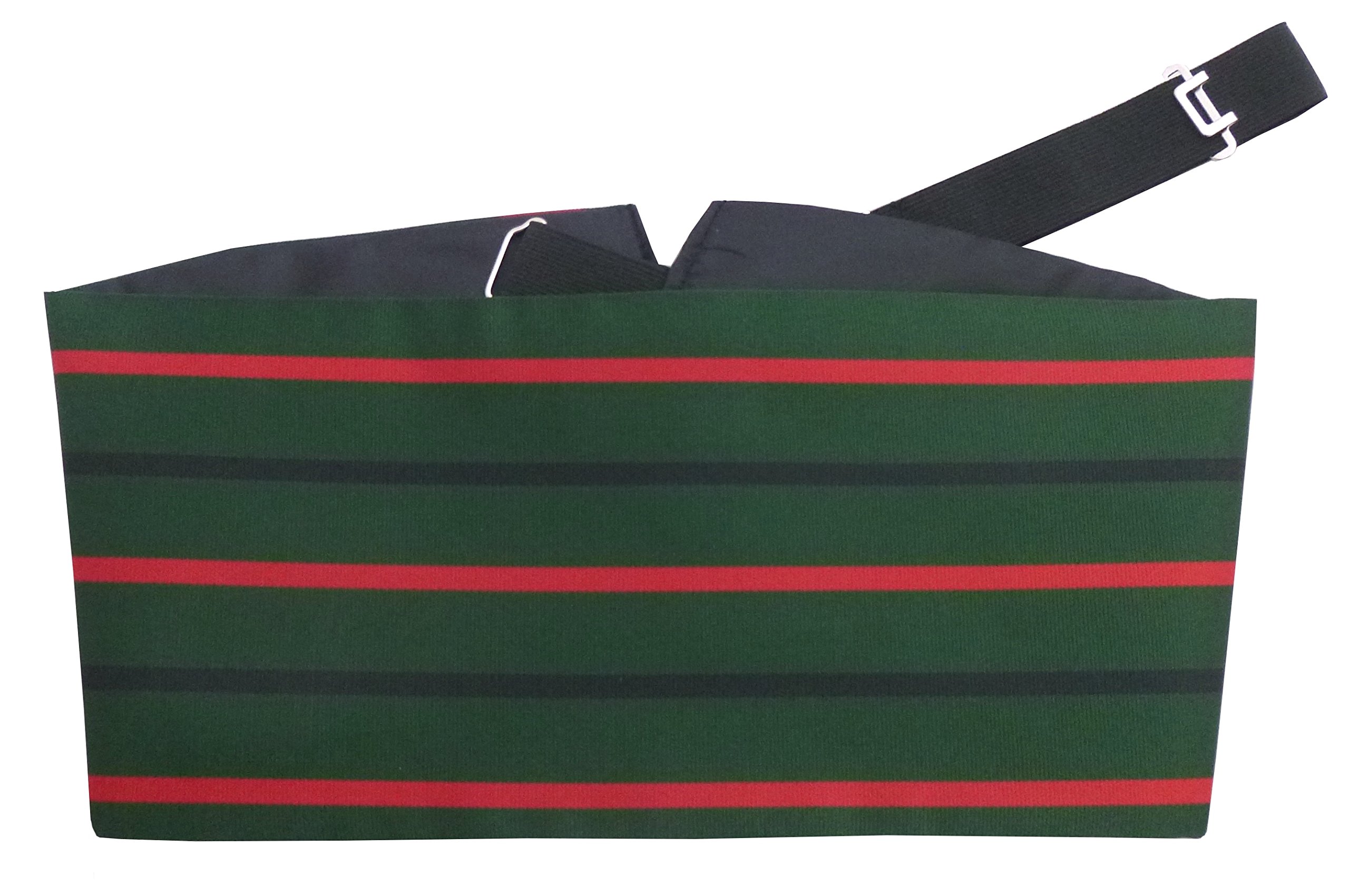 Great British Tie Club Men's Green, Black, Red Royal Green Jackets Regital Cummerbund & Bow Tie (Cummerbund Only)