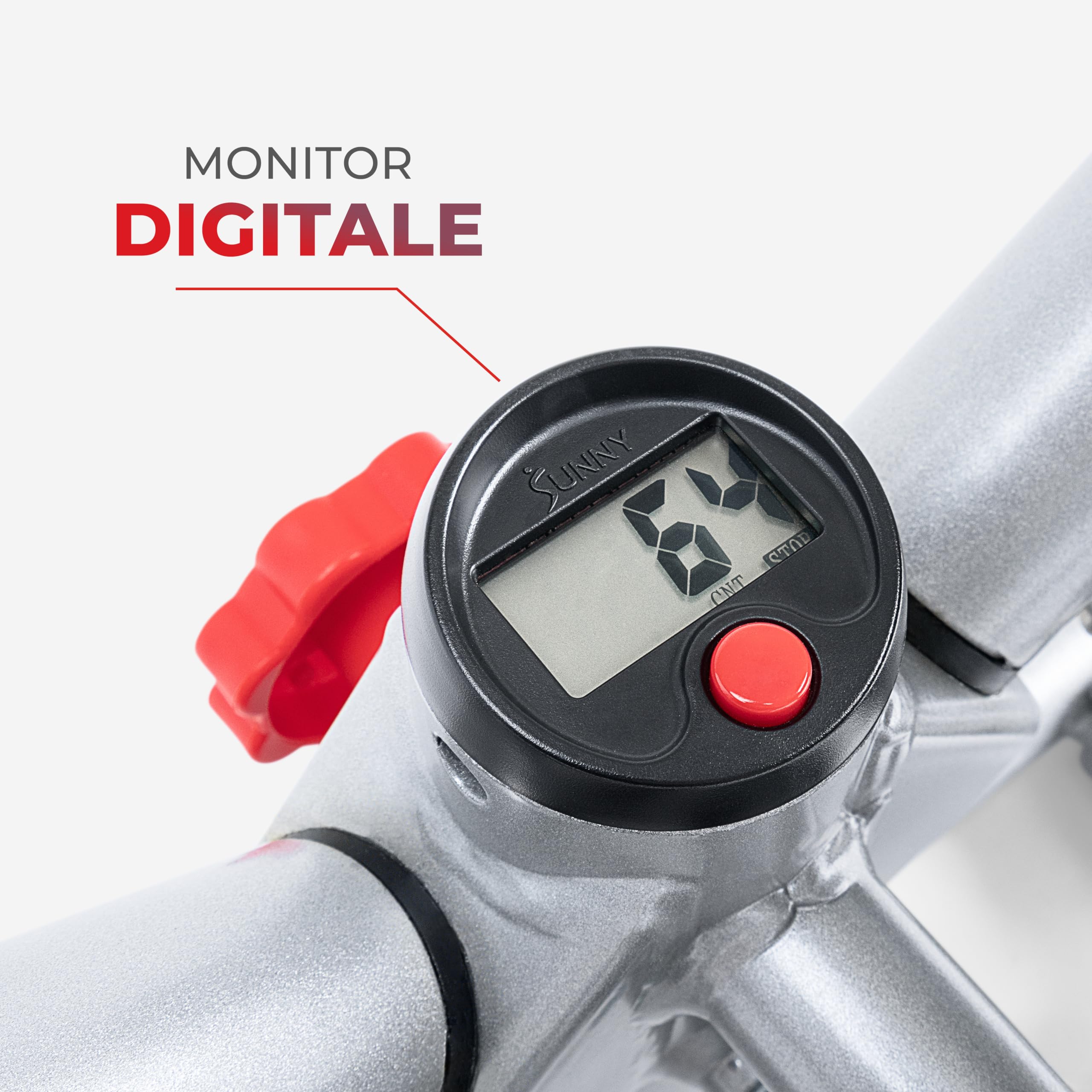 Sunny Health & Fitness Mini Stepper per Allenamento a Casa, Stepper da Scale per Esercizi, Attrezzatura Cardio a Basso Impatto, con Movimento Twist Opzionale/Fasce di Resistenza/App SunnyFit Gratuita