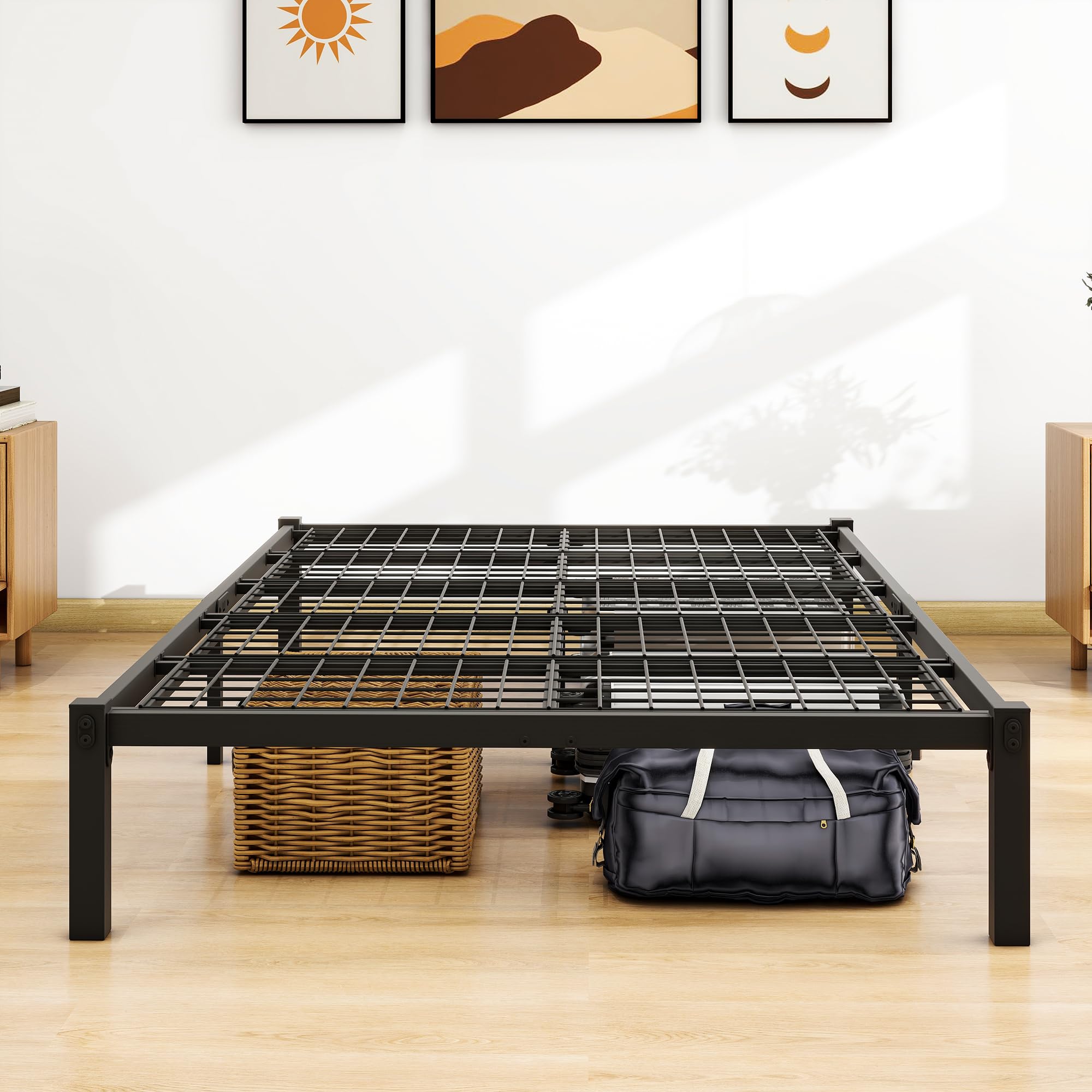 Amazon｜VERFARM メタル ベッドフレーム セミダブル 頑丈な金属製