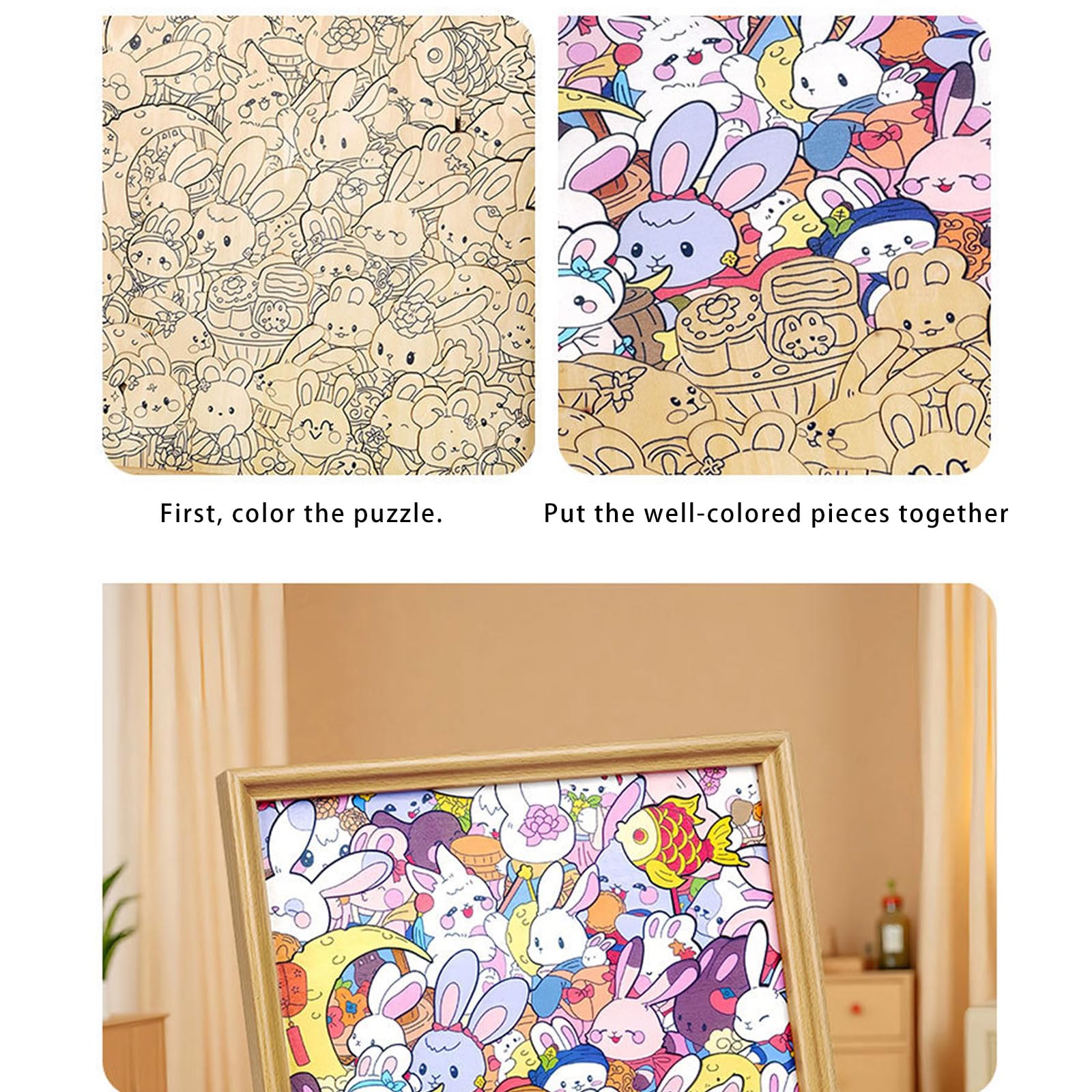 Juego Educativo de Rompecabezas de Pintura con Recortes de Animales, rebanadas de Animales de Madera para niños pequeños, Pintura y decoración del hogar, Rompecabezas de Madera