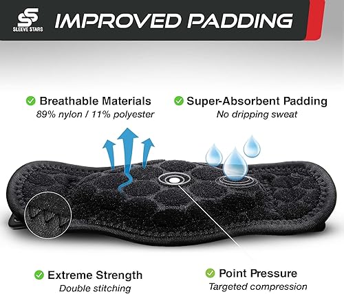 Miniatura 7 de Sleeve Stars Codera para hombres y mujeres para tendinitis y codo de tenista soporte de contrafuerte para alivio y soporte de antebrazo con 3