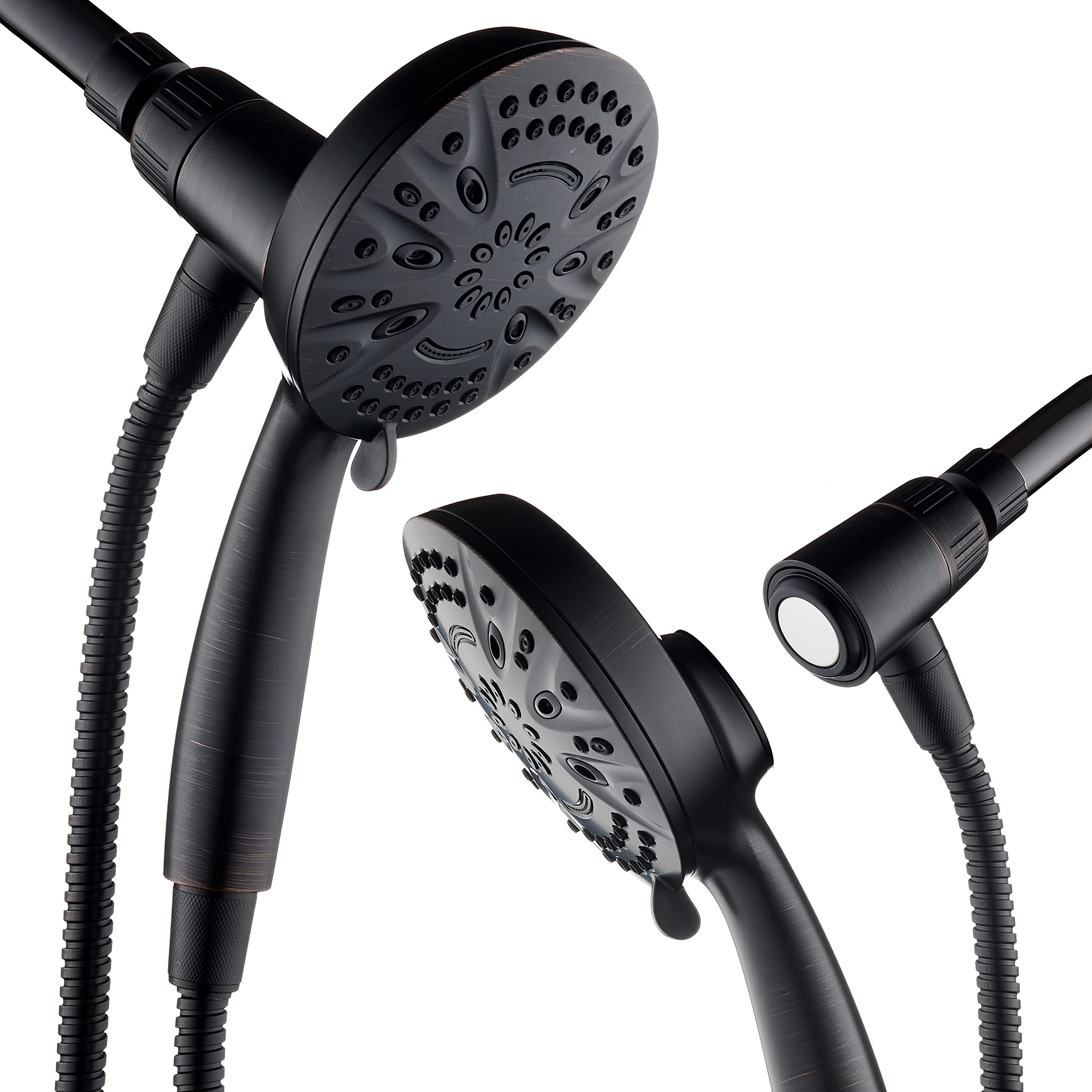 AquaDanceNew Magnetic Guidance Docking System - High-Pressure 8-setting Handheld Shower Head with Giant 5 inch Face, Magnetic Bracket, Extra-long 72 inch Stainless Steel Hose/ORB Finish