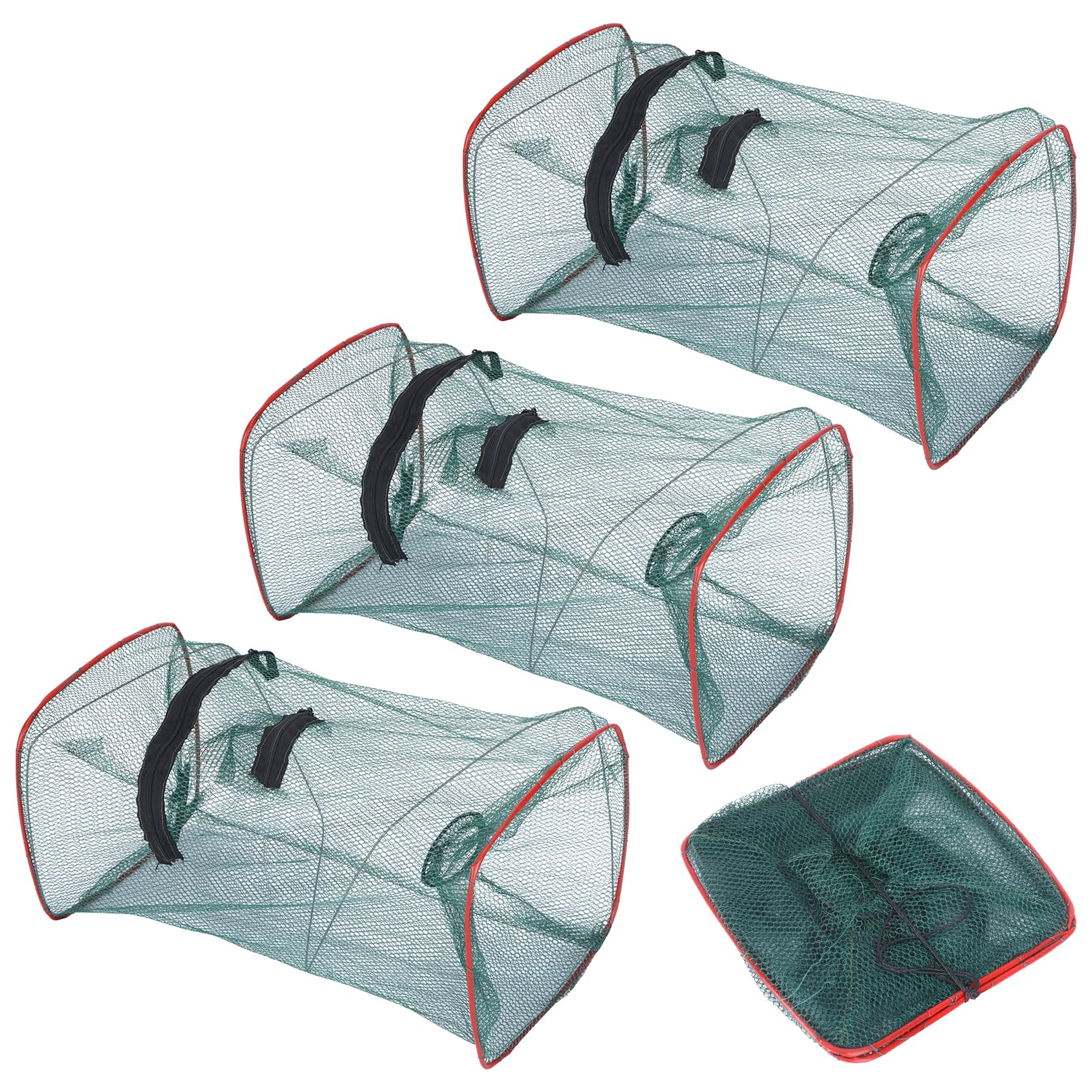 Lot De 3 Reuses De PêChe à L'Anguille pour PêChe - PièGe à Poissons Pliable - Ruse à Crabe