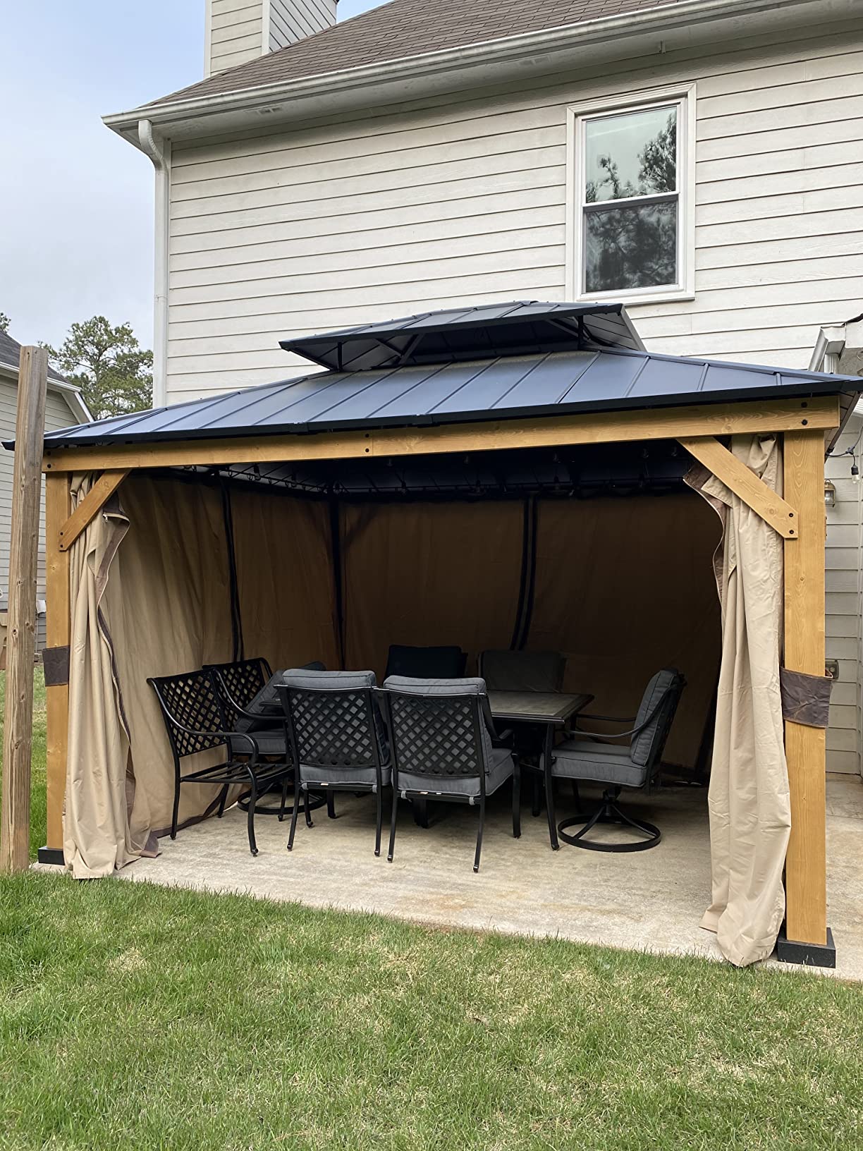 108/mo Finance Joyside Wood Gazebo 13 x 15 ft. Wood Patio Gazebo