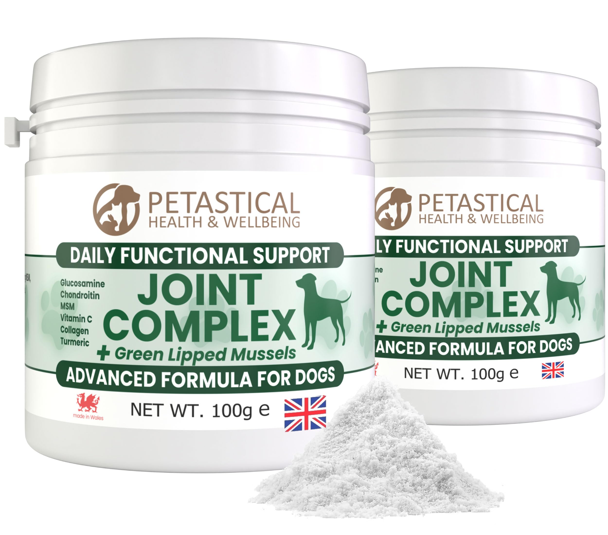 Petastical Joint Supplements for Dogs, 800mg Glucosamine, 800mg Chondroitin, 800mg MSM with Added Turmeric and Green Lipped Mussels (200g)