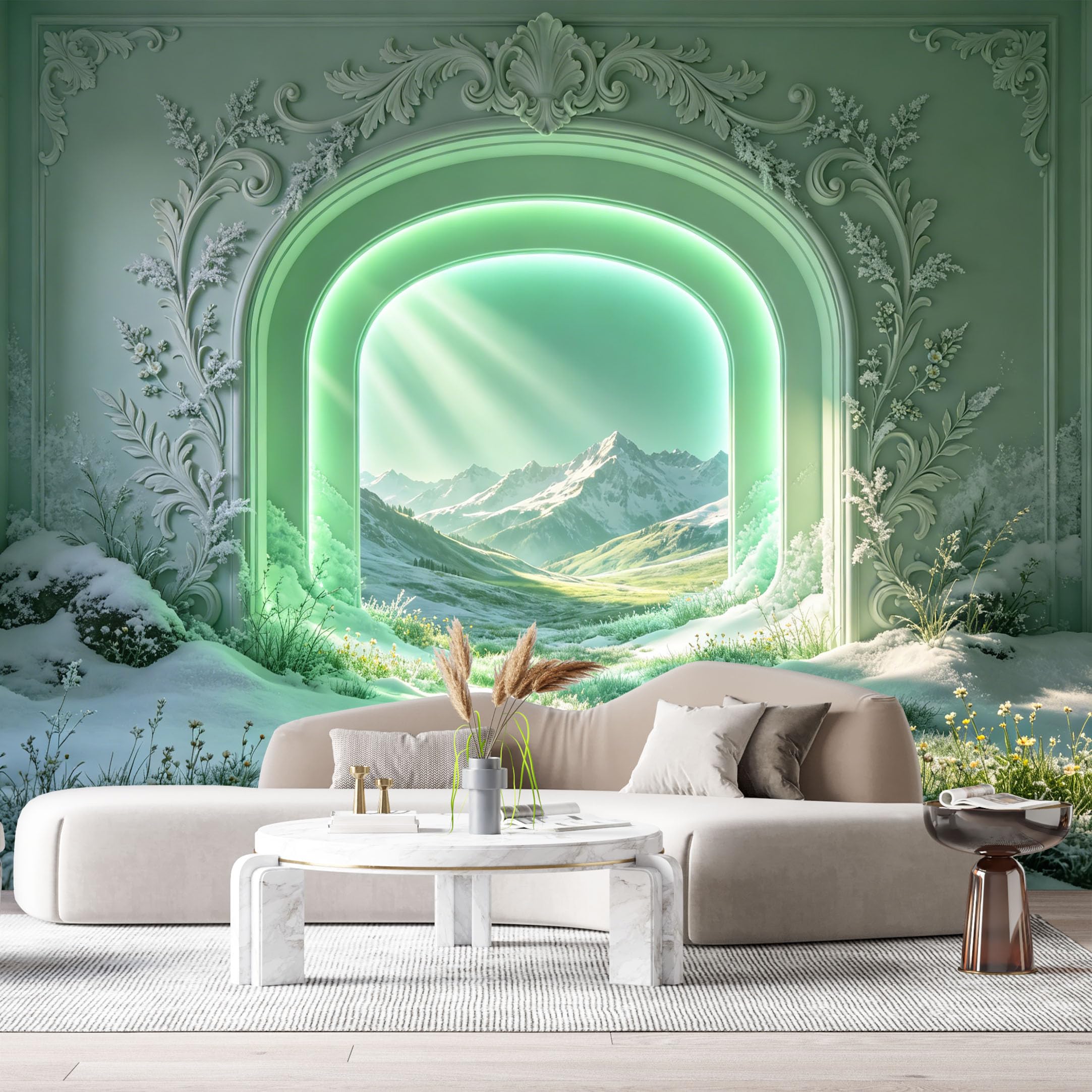 Custom Size Wall Murals Coastal Ocean Wave 3D Trompe L'Oeil SelfAdhesiveWall Fabric Removable Wallpaper Wall Decor for Living Room Bedroom Bathroom