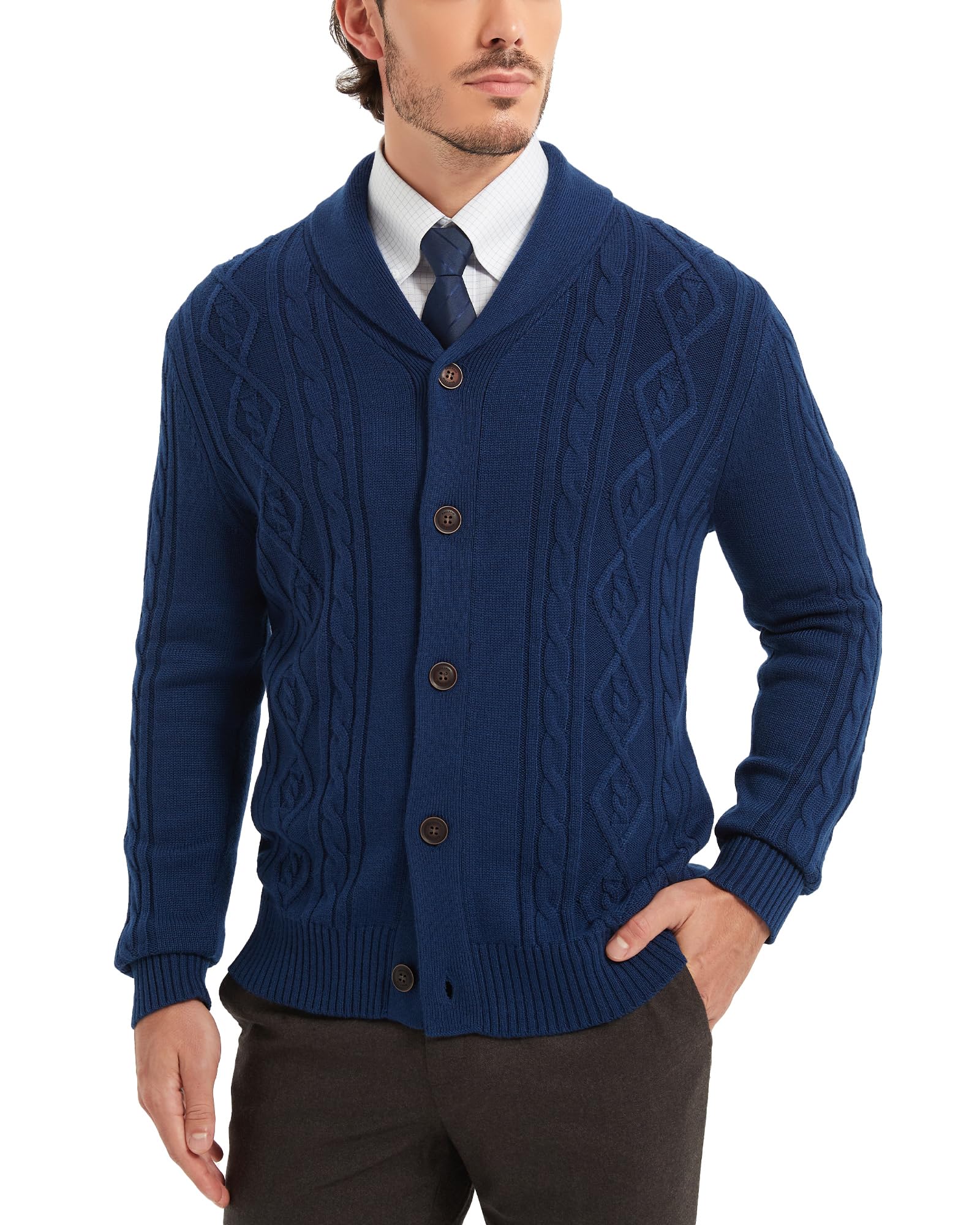 Kallspin Men's Wool Blend Cardigan