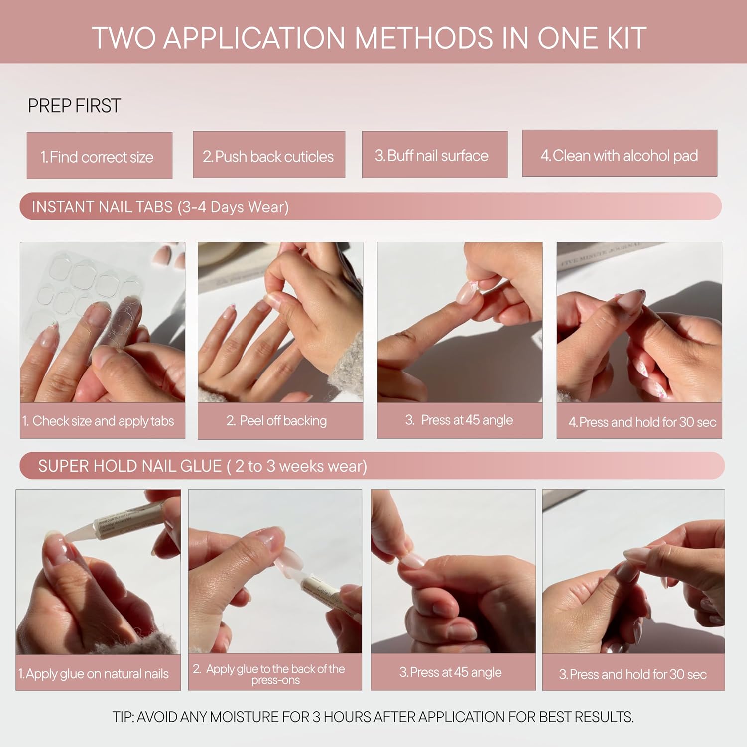Celebritips Nail Art Press-Ons | Amber Muse, Short Almond Nails, Reusable, Salon Quality Fall Nails | 16 sizes - 32 Nails Kit with Super-hold Nail Glue and Sticky Tabs