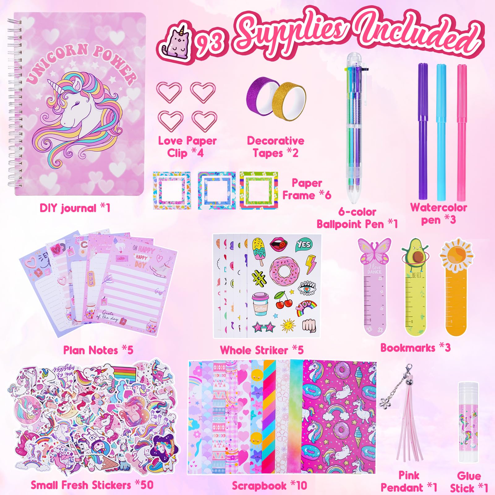 Anginne Journal Kit, Scrapbooking Kit Completo Kit Fai da Te Bambina