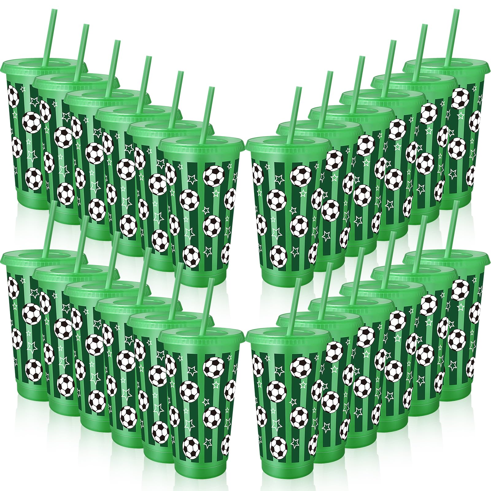 Gobelets réutilisables en plastique avec paille pour grand gobelet de sport réutilisable 24 pièces