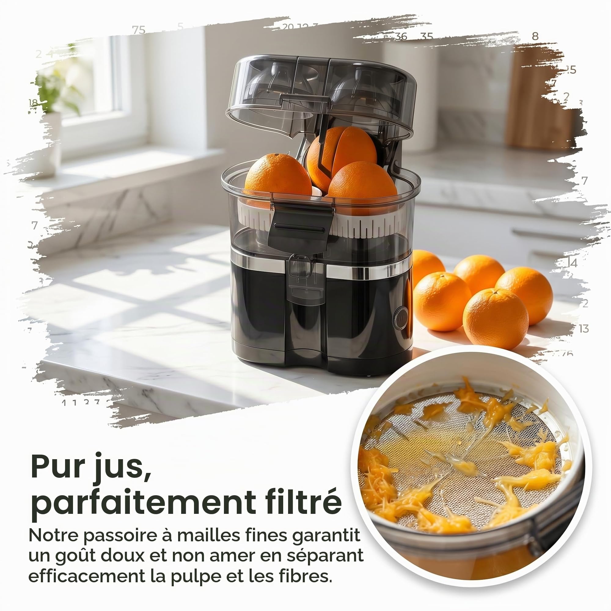 Presse-Agrumes Automatique À Double Tête, Presse Agrume Electrique, Extracteur De Fruits Multifonctionel Et Coupeur, 200w Machine A Jus Pour Orange Citron Pamplemousse (B)