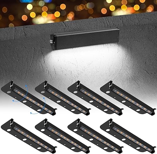 8 paquetes de iluminación LED de 3 W y 7 pulgadas, luces de pared de contención de bajo voltaje CACC de 12 V, iluminación de paisaje, luz blanca de