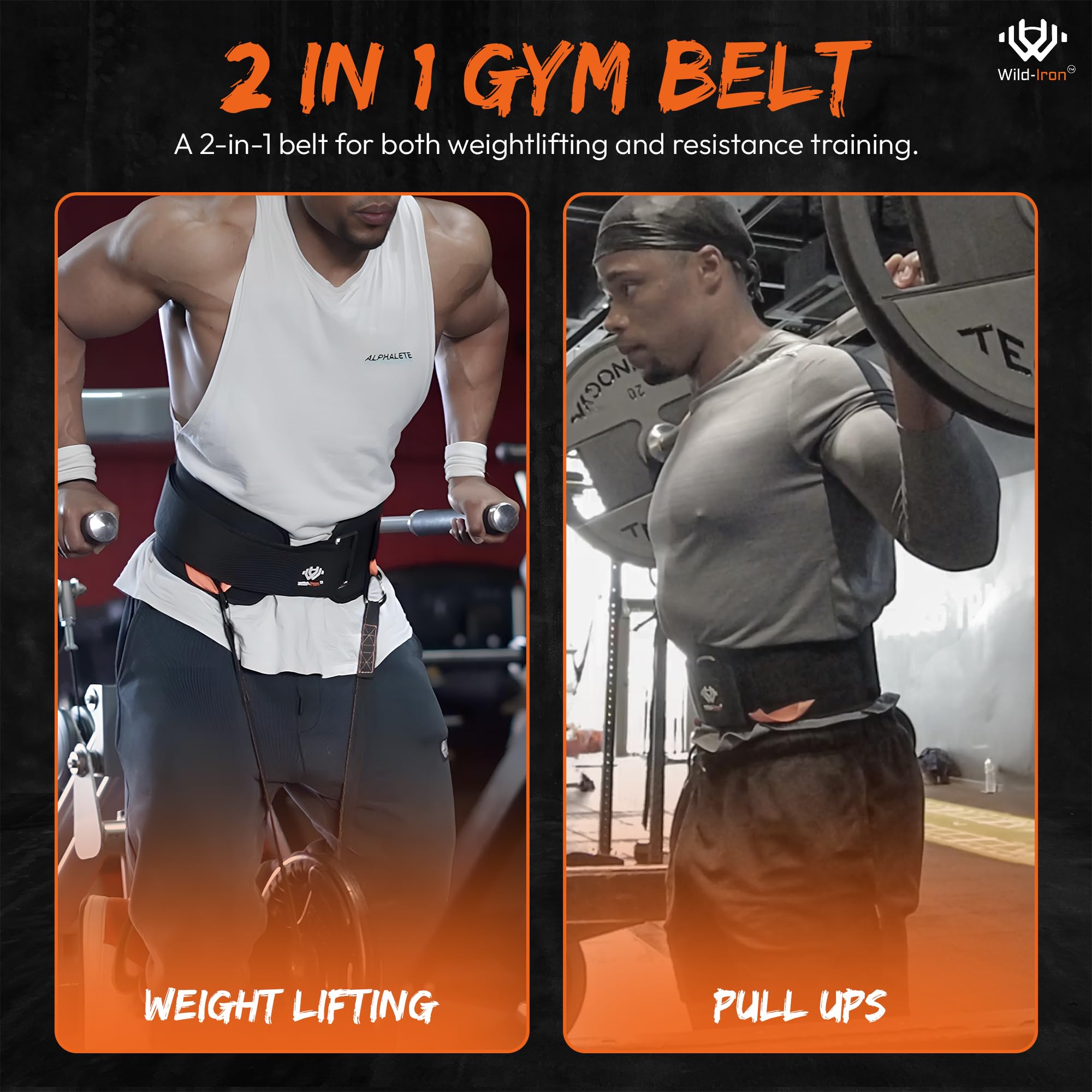 Wild-Iron Gewichthebergürtel 2-in-1 - Dip Gürtel Mit Kette Für Training