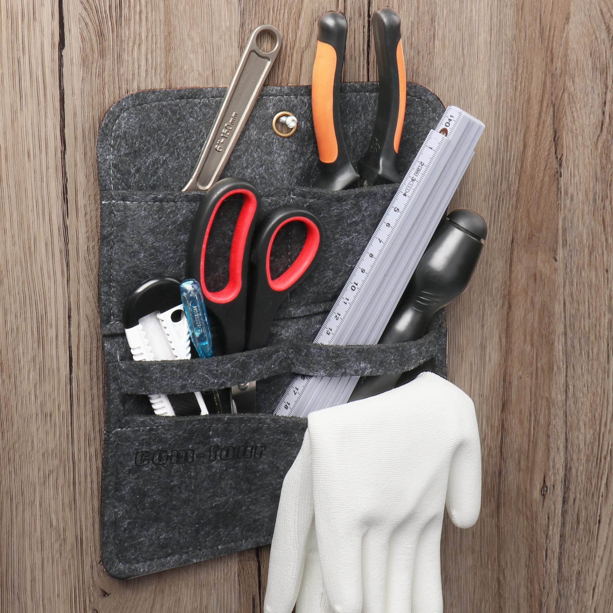 COM-FOUR® 2x pólka wiszaca, praktyczny wiszacy organizer wykonany z filcu | schowek do zawieszenia - idealny do namiotów - garazy - tarasów i balkonów