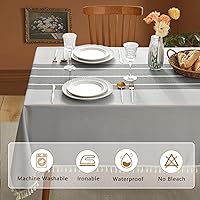 Vista 15 de Cosmine Mantel rectangular, mantel de lino para casa de campo, tela resistente, mantel bordado lavable con borla, mantel decorativo oblongo