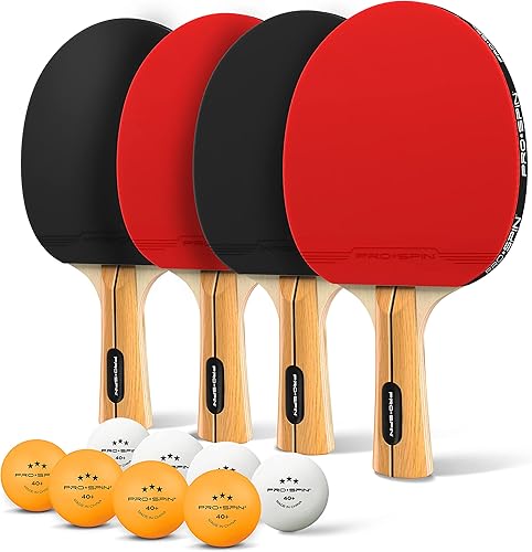 Miniatura 8 de PRO-SPIN - Palas de ping pong, juegos de alto rendimiento con raquetas de tenis de mesa premium, pelotas de ping pong de 3 estrellas, estuche de