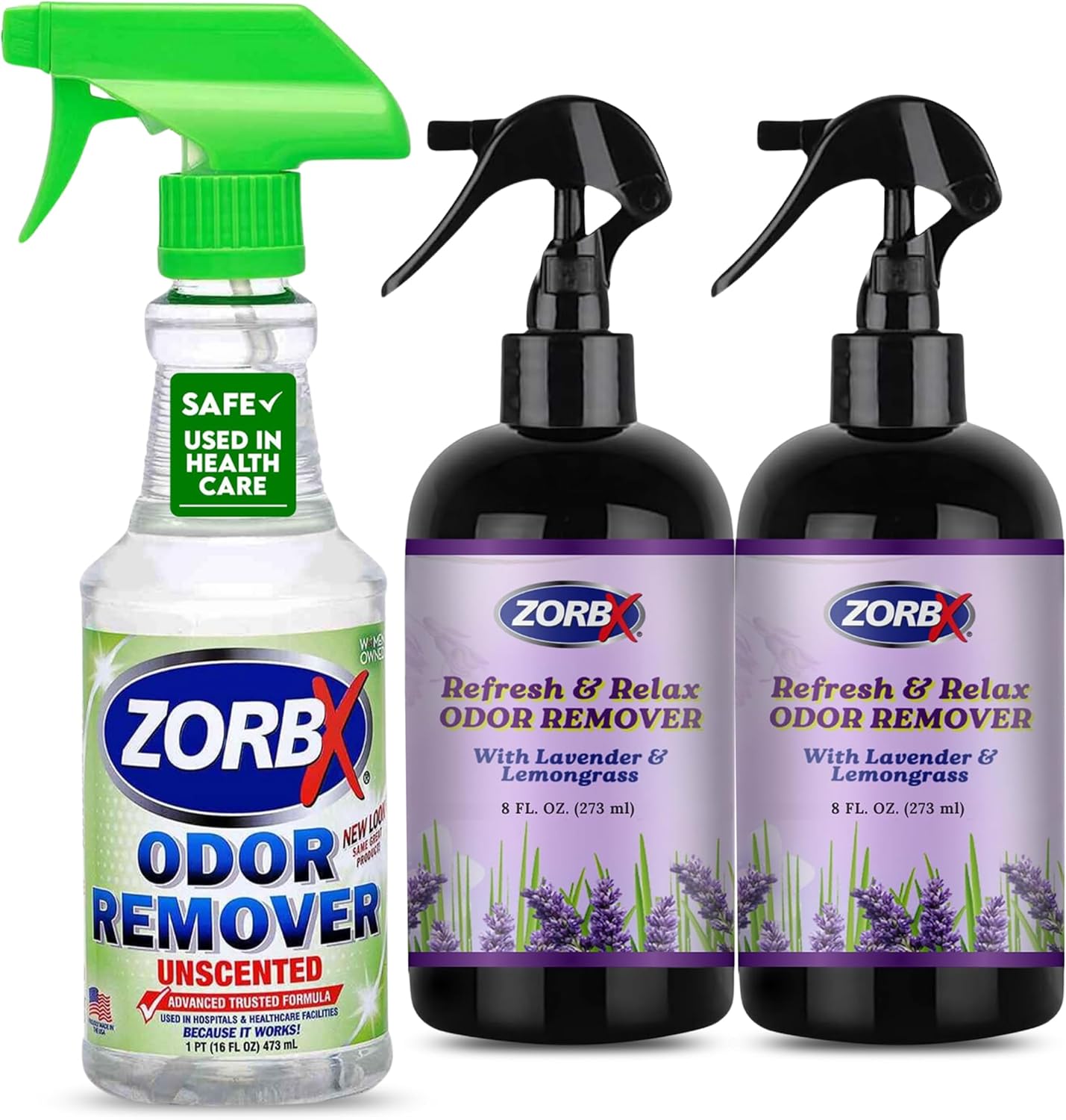 ZORBX Unscented Odor Eliminator with Lavender & Lemongrass Odor Eliminator Sprays