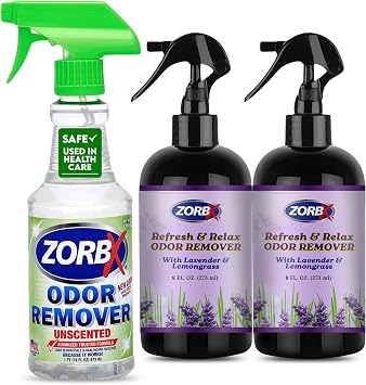 ZORBX Unscented Odor Eliminator with Lavender & Lemongrass Odor Eliminator Sprays