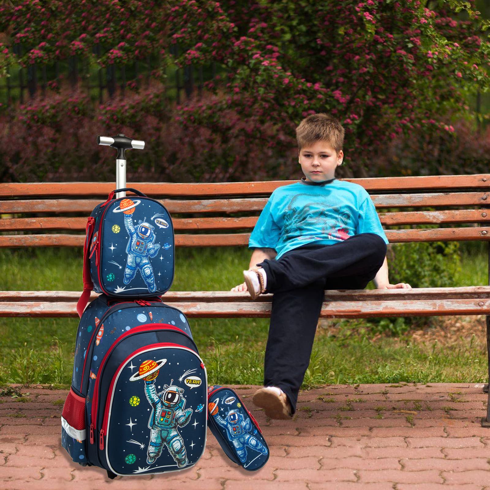 Zaino con Rotelle Bambini Trolley Zainetto Elementare Scuola Primaria