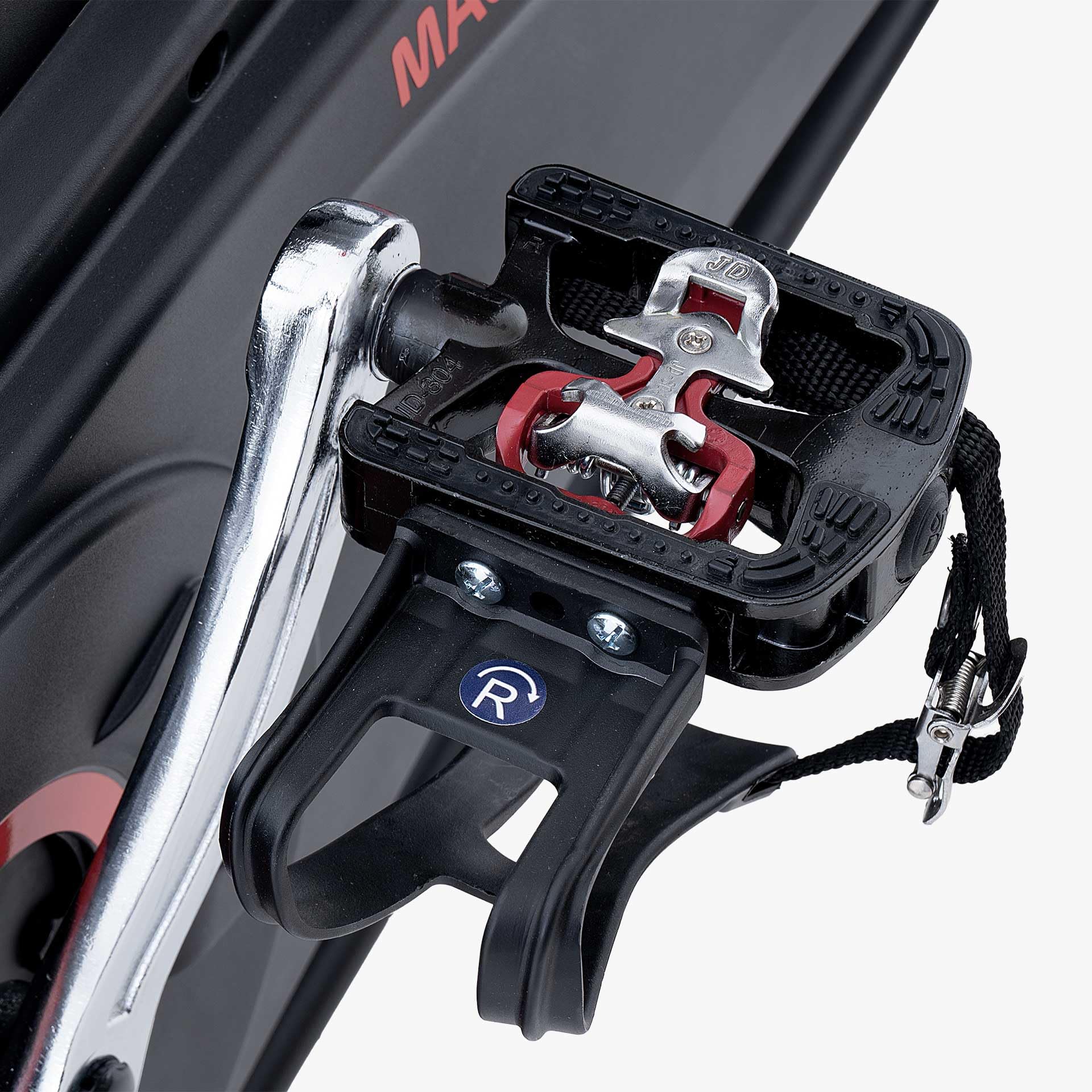 JK Fitness Bicicleta estática profesional de casa para deporte, resistencia manual micrométrica, conexión APP Zwift & Kinomap, pedales SPD, pantalla LCD, peso máximo 150 kg JK544
