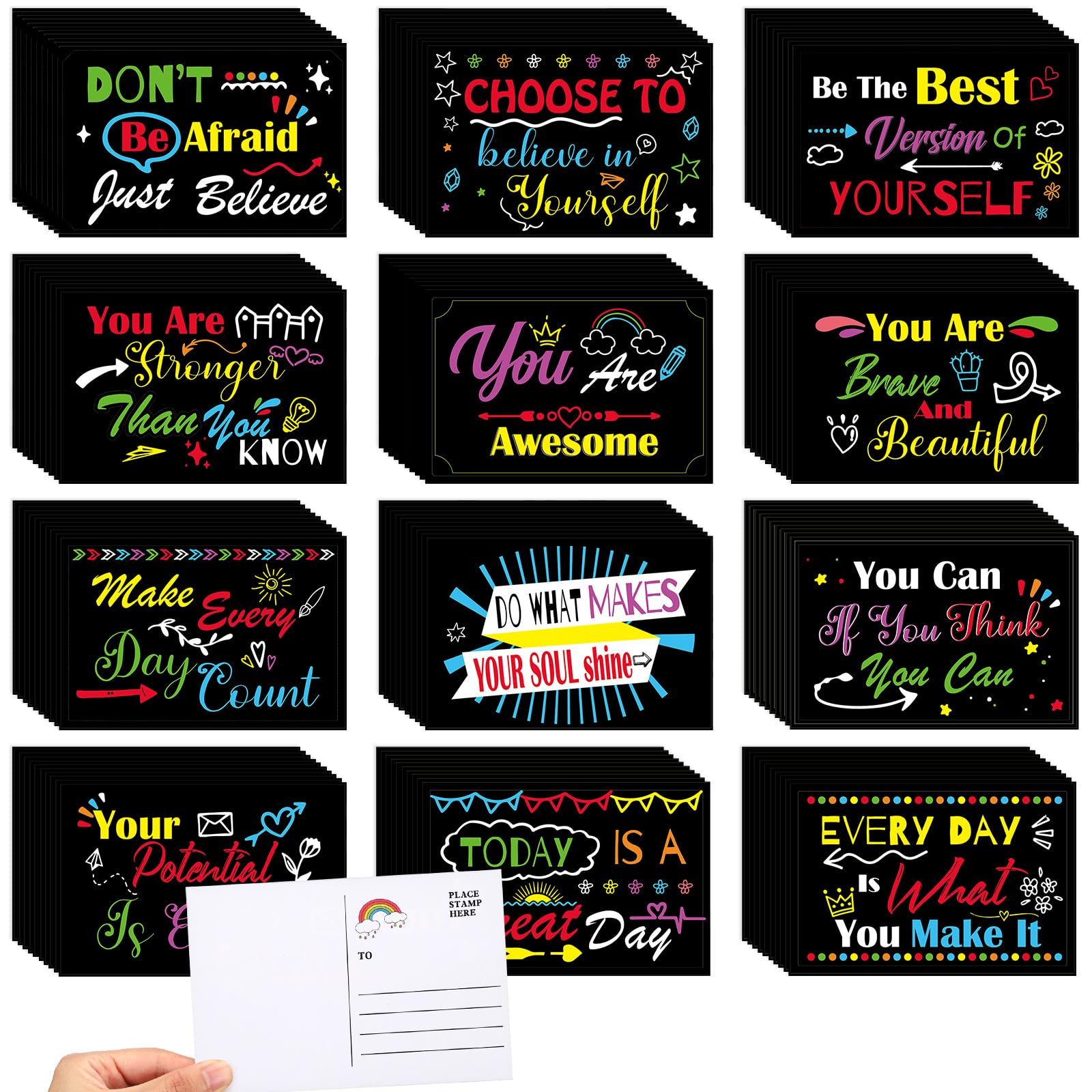 Kosiz 120pcs Inspirational Motivational Encouragement Appreciation Postcard