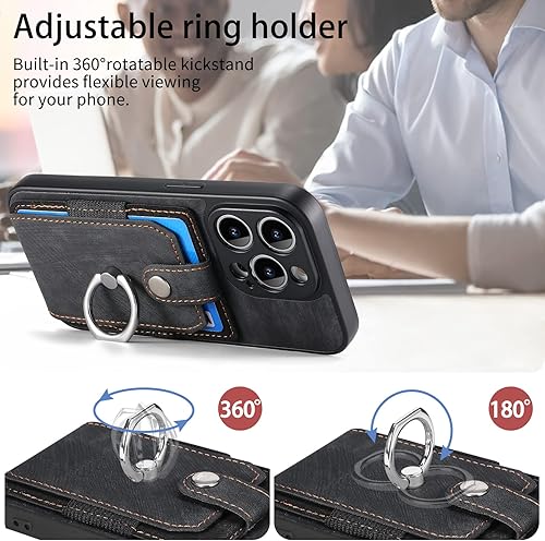 Miniatura 6 de Asuwish Funda de teléfono para iPhone 13 Pro Max 2021 de 6.7 pulgadas con protector de pantalla de vidrio templado y soporte de tarjeta de anillo