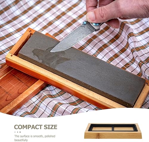 Miniatura 8 de Uonlytech 1 Unidades Base de piedra de afilar de madera Base de piedra de afilar Soporte de almacenamiento Fregadero Estante de almacenamiento