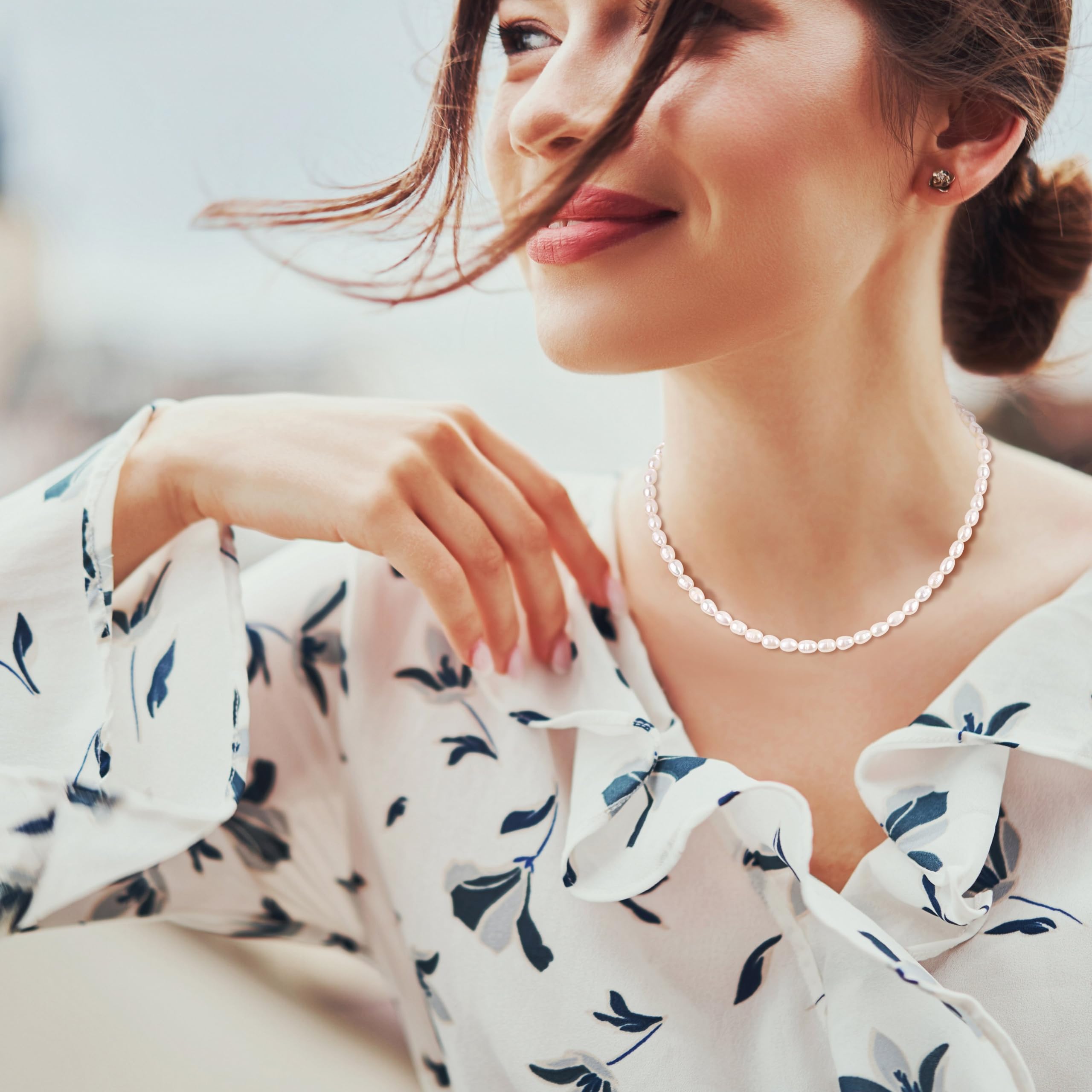 COAI Collar de Perlas para Mujer, Collar para Mujer con Perlas Cultivadas de Agua Dulce