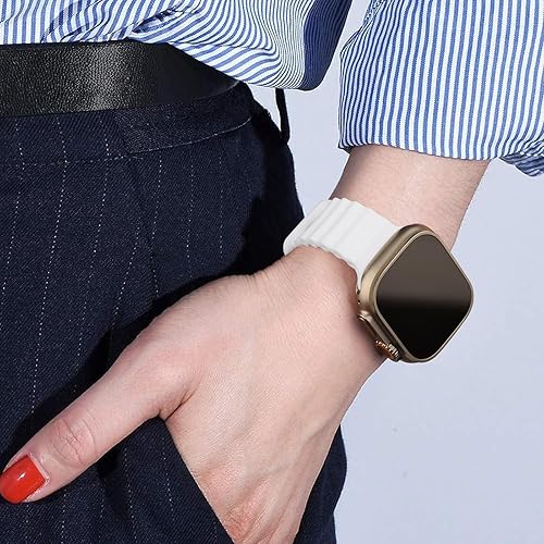 Miniatura 7 de Correas de silicona de océano compatibles con Apple Watch Band Ultra de 1.929 in 1.772 in 1.732 in 1.614 in 1.496 in 1.575 in 1.654 in para mujeres
