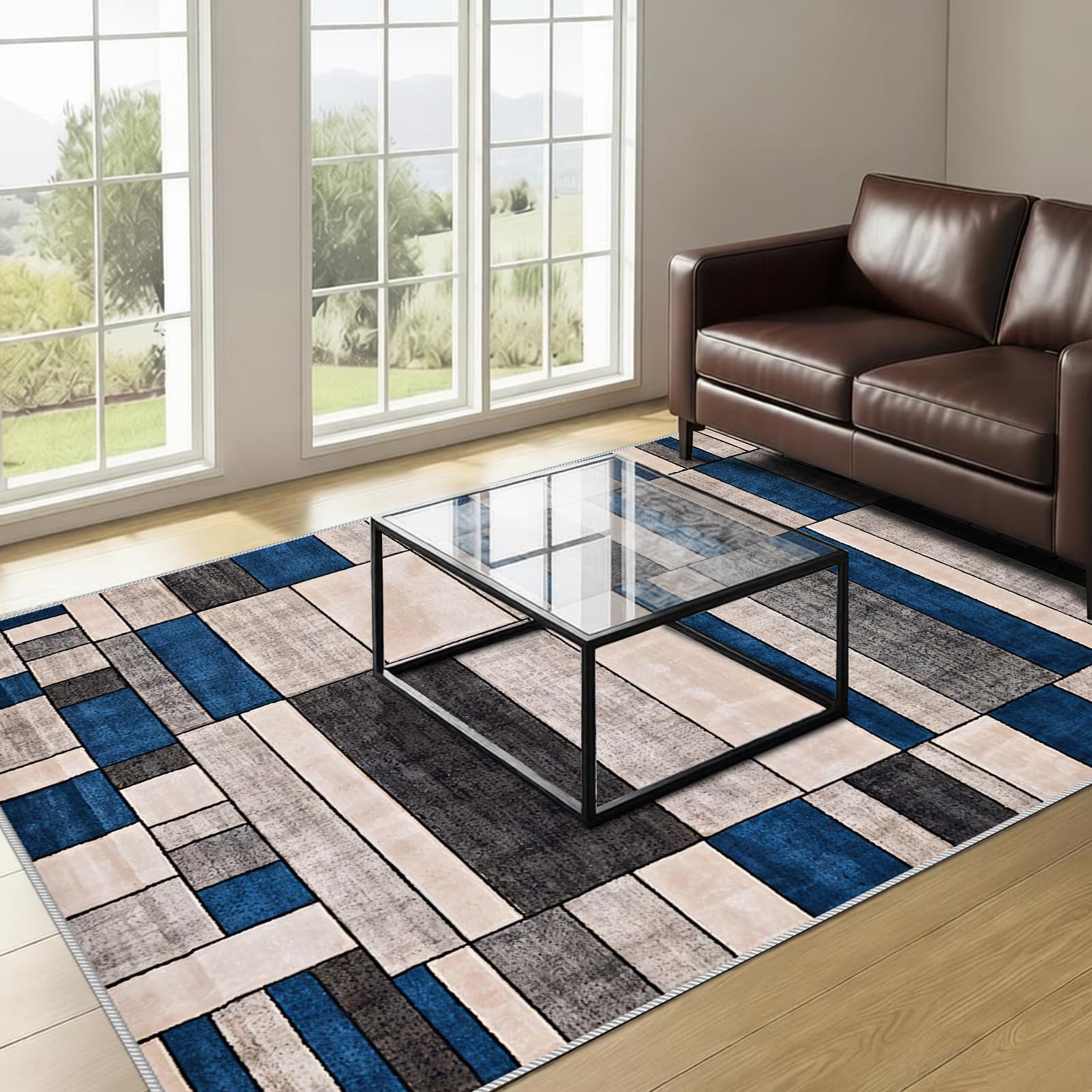 Dywan do salonu, z krótkim włosiem, 180 x 240 cm, do kuchni, korytarza, sypialni, salonu, sypialni, salonu, jadalni, kuchni, nadaje się do prania, antypoślizgowy, do sypialni