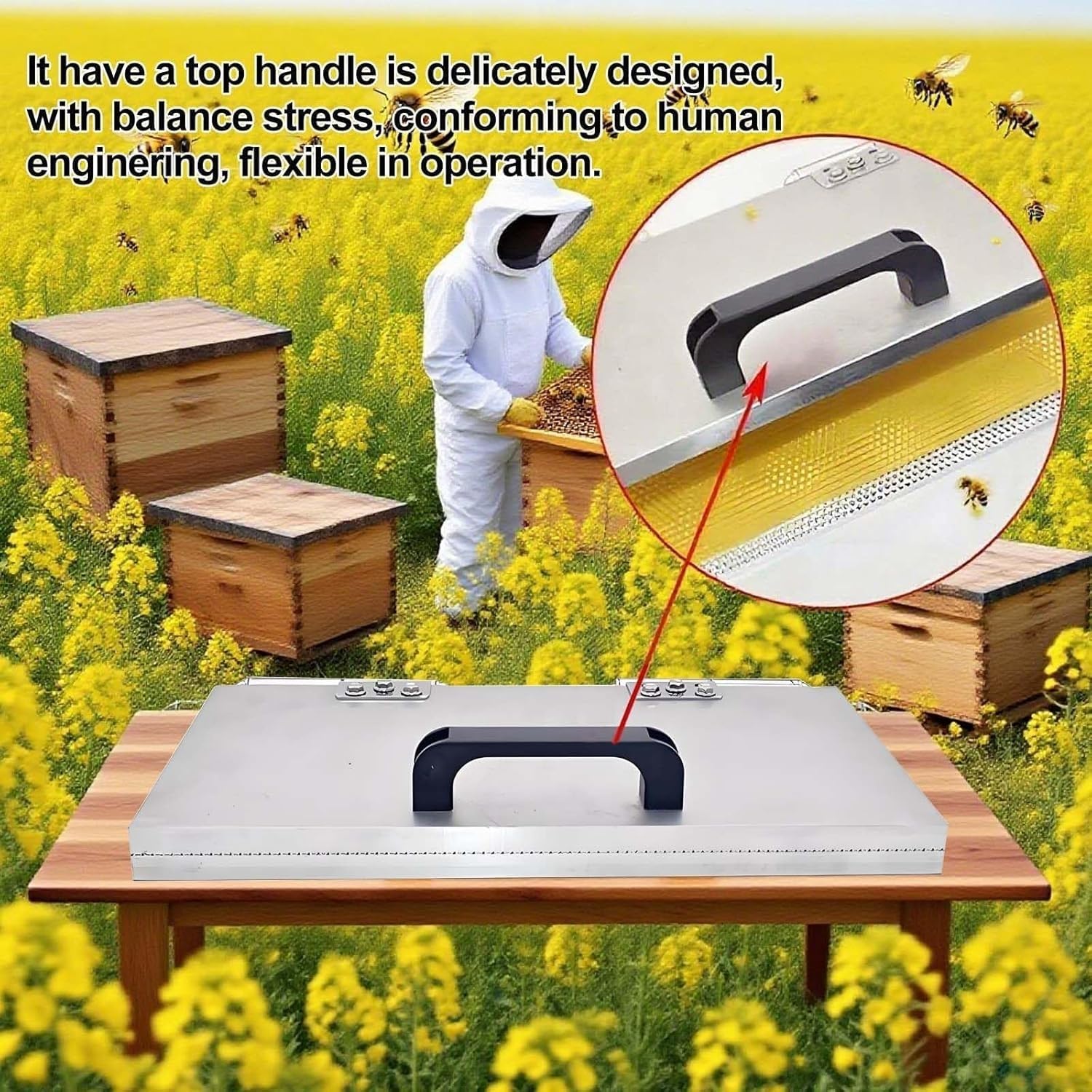 Máquina de fundición de láminas de Cera de Abejas, Molde de estampación de Cera de Abejas de 220 x 420 mm, Herramienta de prensado de Base de Peine de aleación de Aluminio de 4,7 mm/5,3 mm(4.7mm)