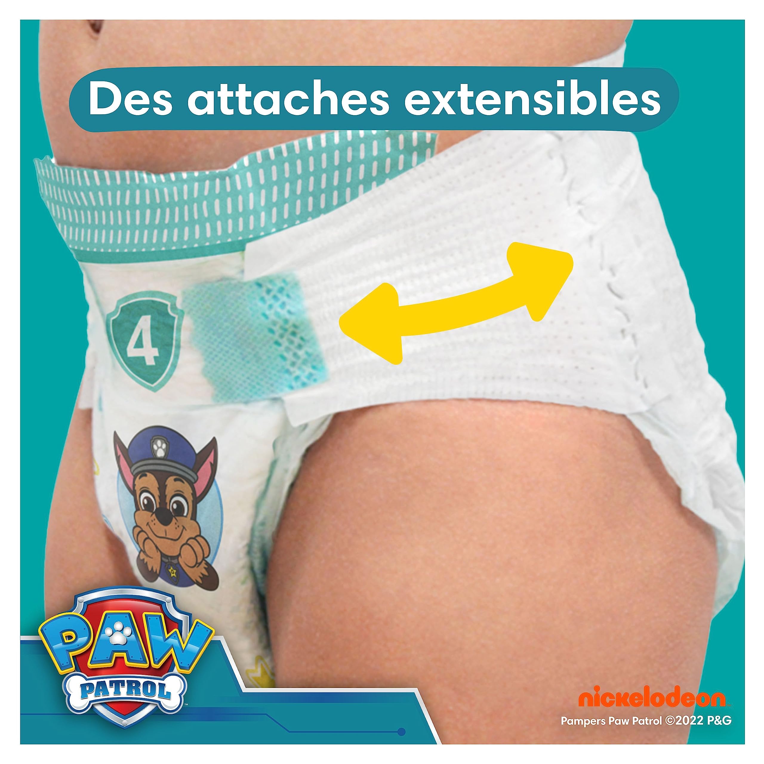 Pampers Baby-Dry, Taille 3, 234 Couches, 6-10kg, A La Rescousse Contre Les Fuites Grâce A Une Protection Intégrale Jusqu'à 12h, Edition Limitée avec La Pat’Patrouille, Pack 1 Mois