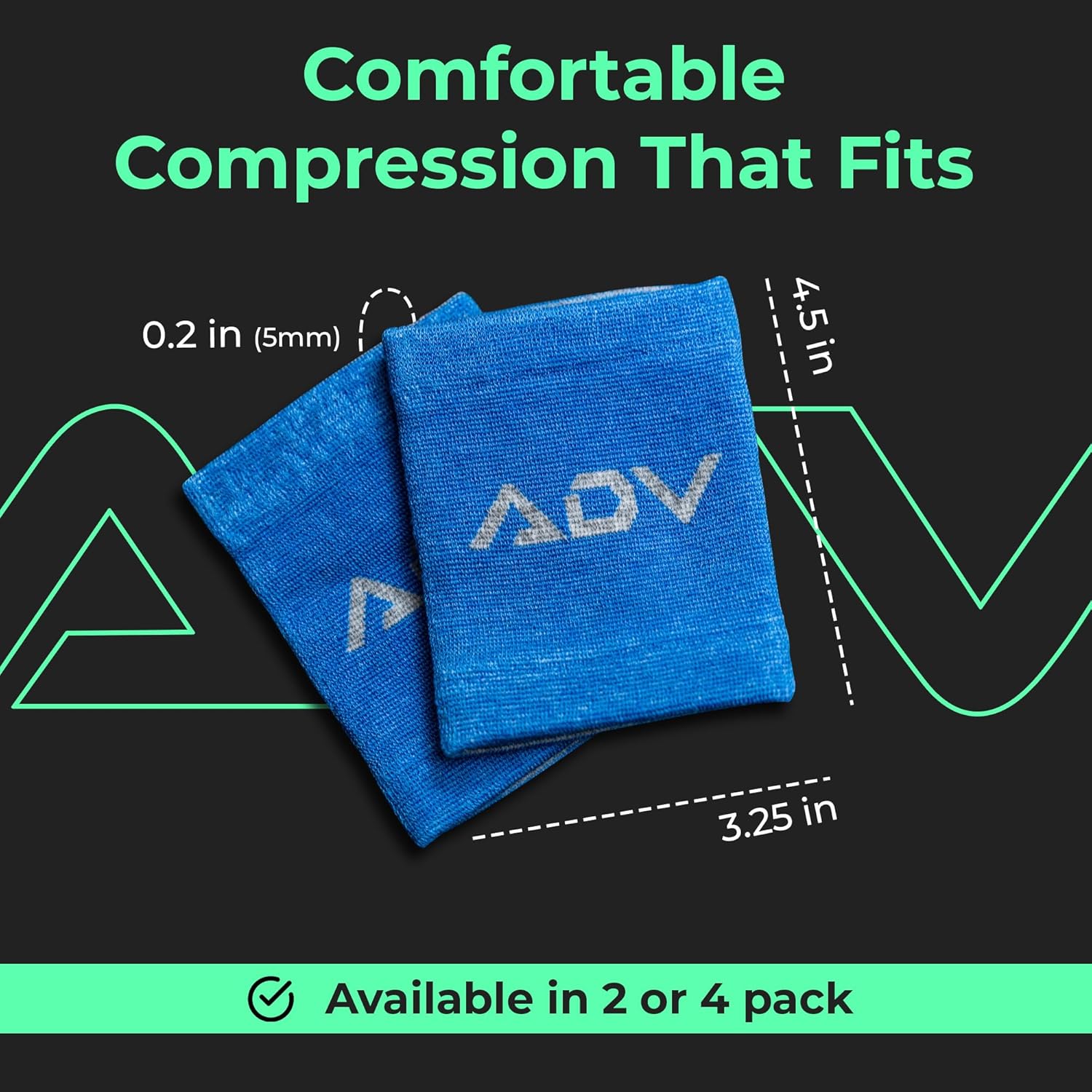 ADV Tennis Wristbands with New Age Polyester Cotton Blend - Ultra Absorbent Wrist Sweatbands - Doublewide & Slim Wrist Bands for Sweat - 4 Pack or 2 Pack - Image 7