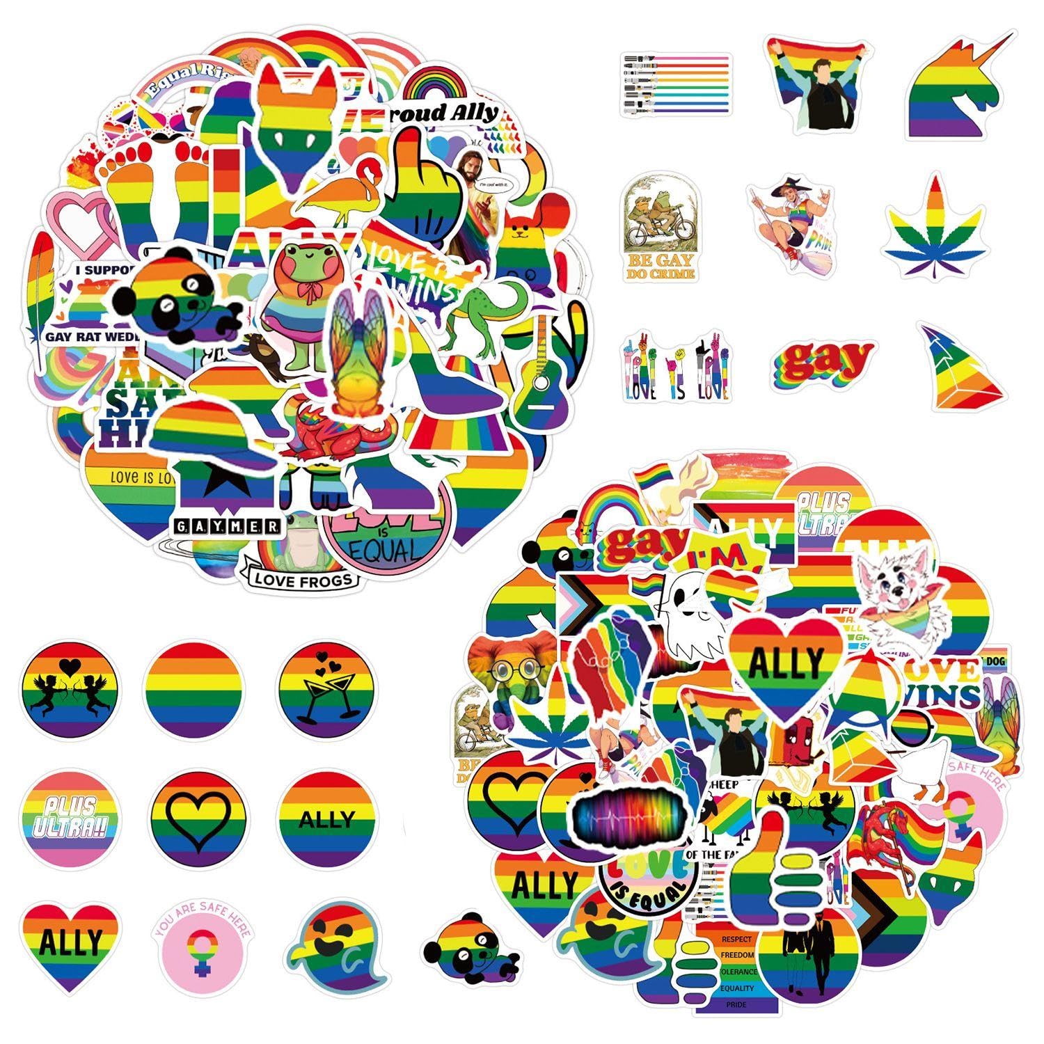 Ysdyy Color 100 Rainbow Stickers, Personalized Graffiti Stickers, Waterproof Stickers, Can Decorate Notebooks, Cars, Suitcases