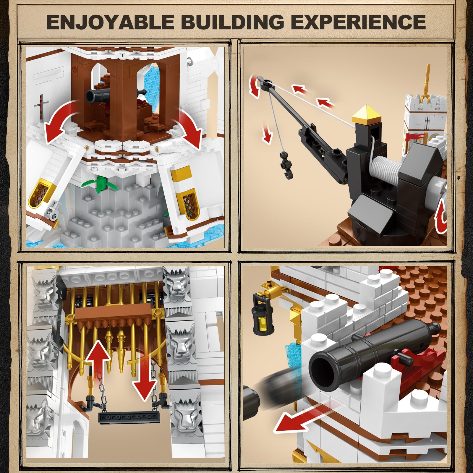Set Costruzioni Reobrix Pirate Bay 66012 - 2650 Pezzi Per Adulti - Castello Medievale Modulare - Regalo Per Collezionisti 14+