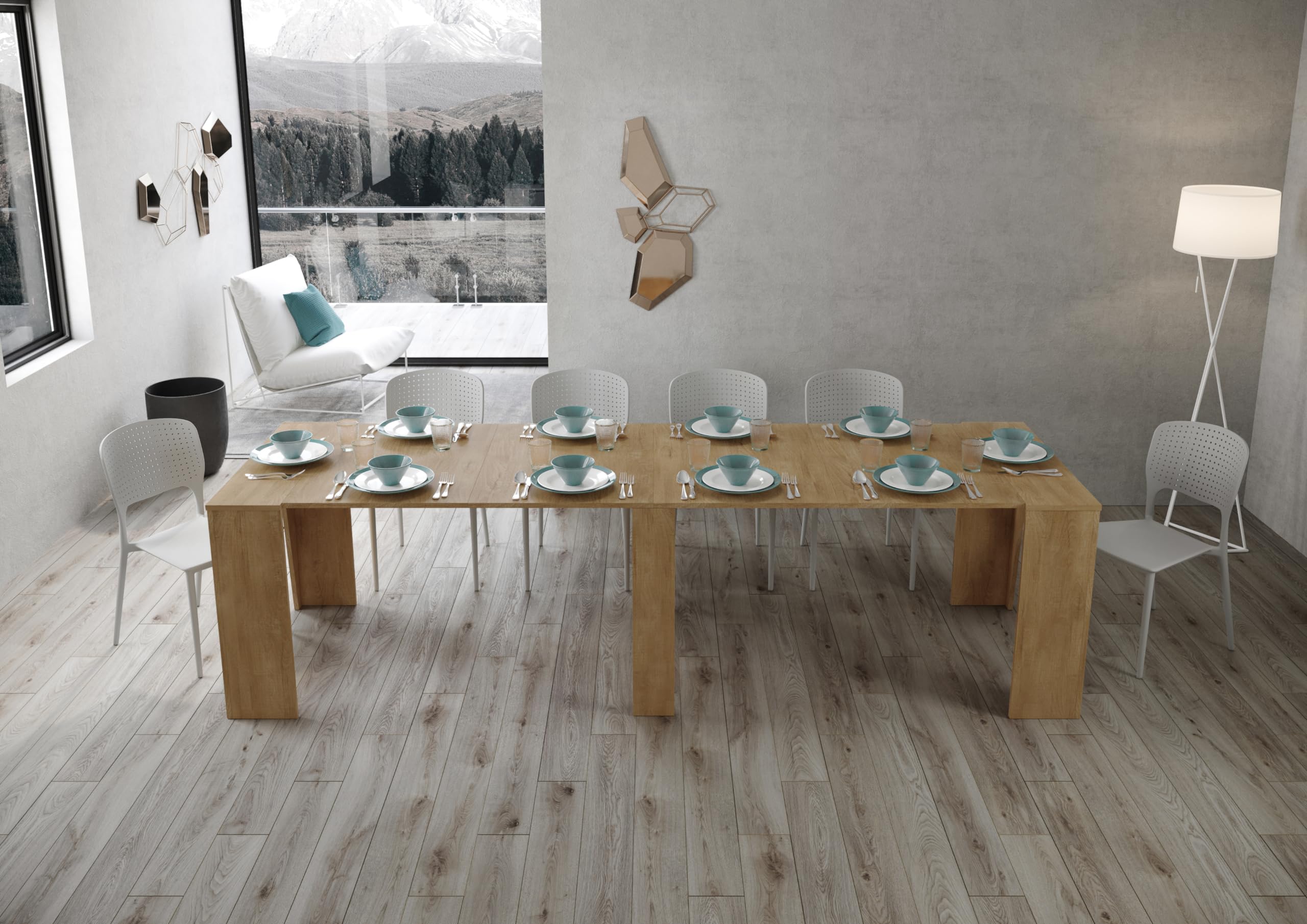 CASAARREDOSTUDIO Consolle Allungabile Bakari Quercia Natura 4 allunghe cm.62