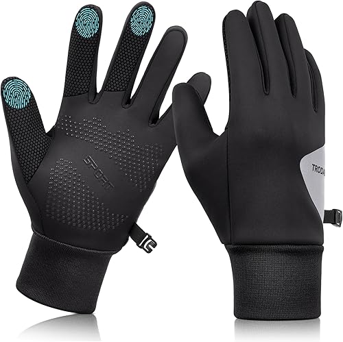 Guantes de invierno para hombres y mujeres, ligeros y reflectantes, guantes deportivos antideslizantes para pantalla táctil, guantes cálidos para