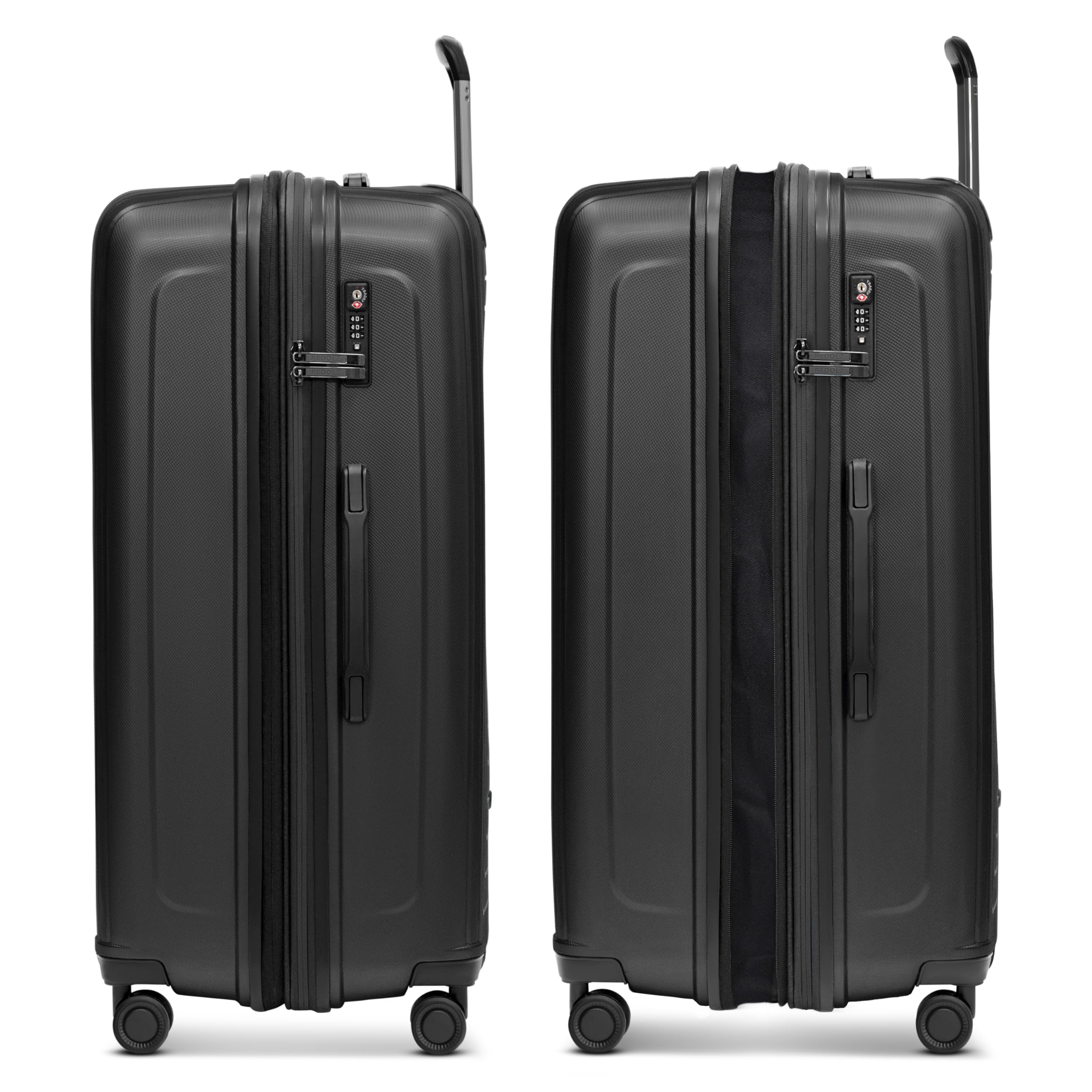 REDOLZ Hartschalen Koffer-Set 2-teilig Laptopfach L | 40 x 23 x 55 cm, 52 x 34 x 77 cm, Dehnfalte, Polypropylen, Essentials 14
