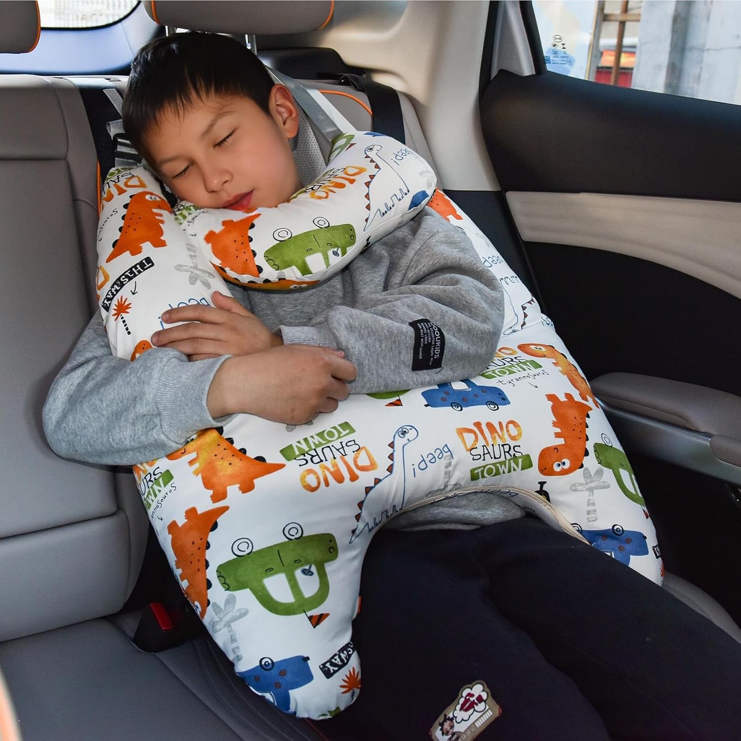 YAOZUP Travel Cushion for Children Car, Car Pillow, Children’s Car Pillow, Sleeping, Washable, Adjustable and Breathable, for Long Car Trips (Dinosaure-2) YAOZUP Travel Cushion for Children Car, Car Pillow, Children’s Car Pillow, Sleeping, Washable, Adjustable and Breathable, for Long Car Trips (Dinosaure-2)